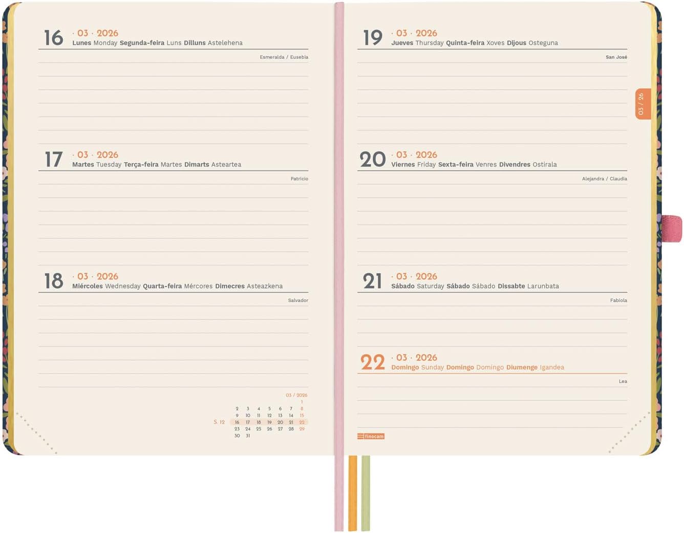 Thumbnail 3 de Finocam Agenda 2026 Semana Vista Horizontal