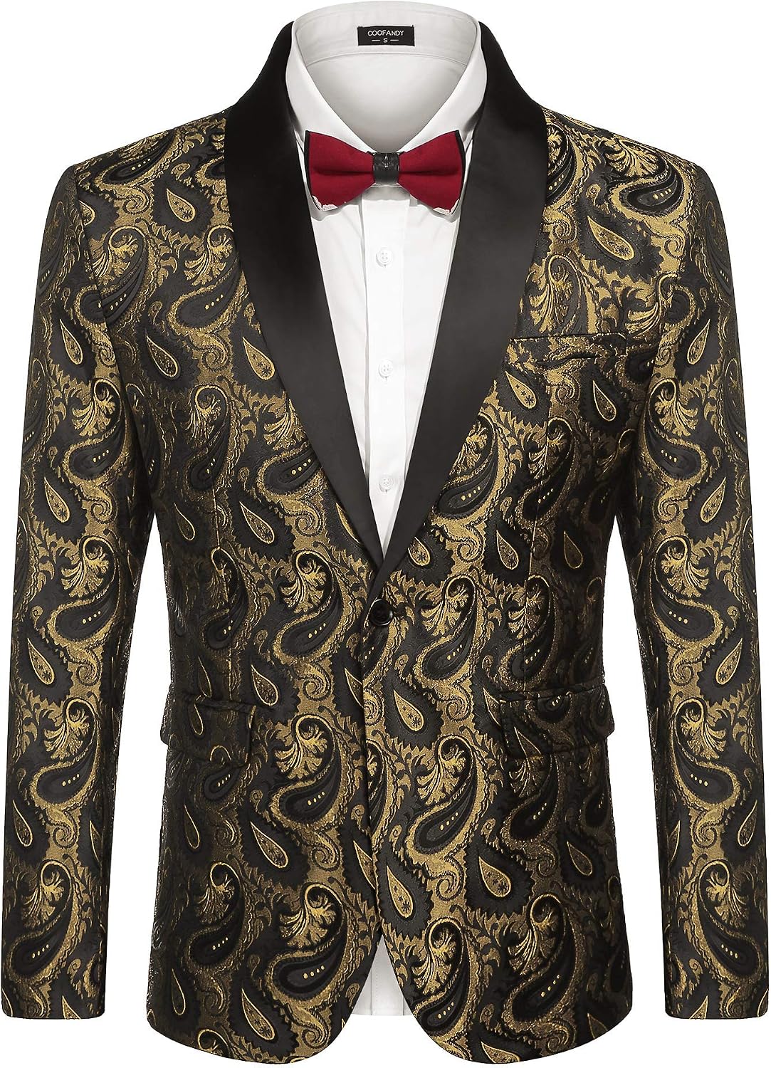 Detalle de COOFANDY Floral Tuxedo Jacket 1️⃣