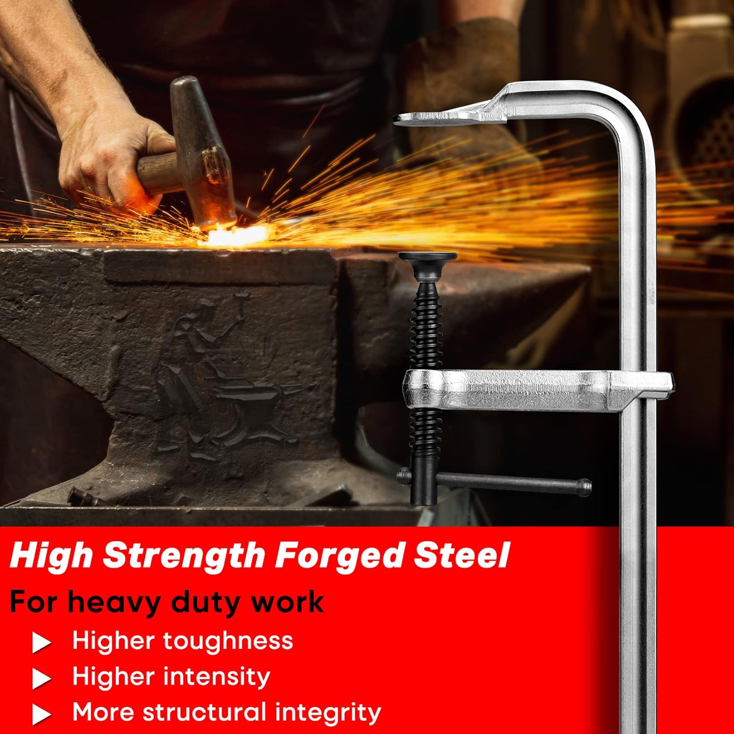 Detalle 2 de SHALL 12-Inch Bar Clamp set 450 lbs load limit ðŸ›