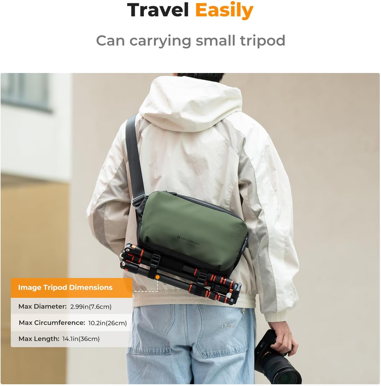 Thumbnail 4 de K&F CONCEPT 2-in-1 Sling Bag 1 for DSLR camera