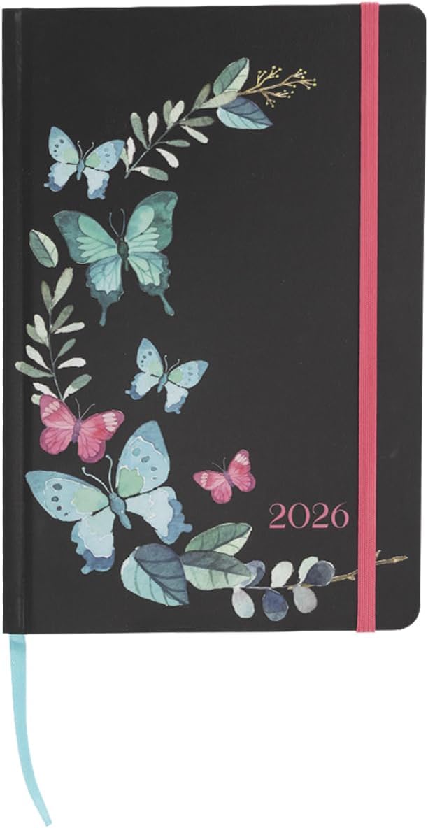 Thumbnail 1 de Idena 12063 Taschenkalender 2026 – 13 x 21 cm, 1 Woche auf 1 Seite, Schmetterlingsmotiv