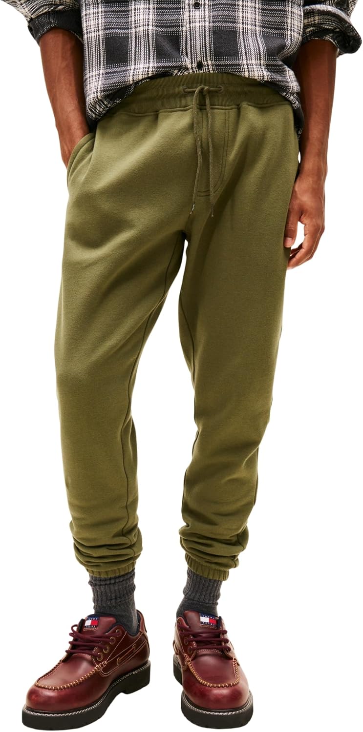 Detalle de Tommy Jeans men’s Flag slim fit jogging bottoms with drawstring