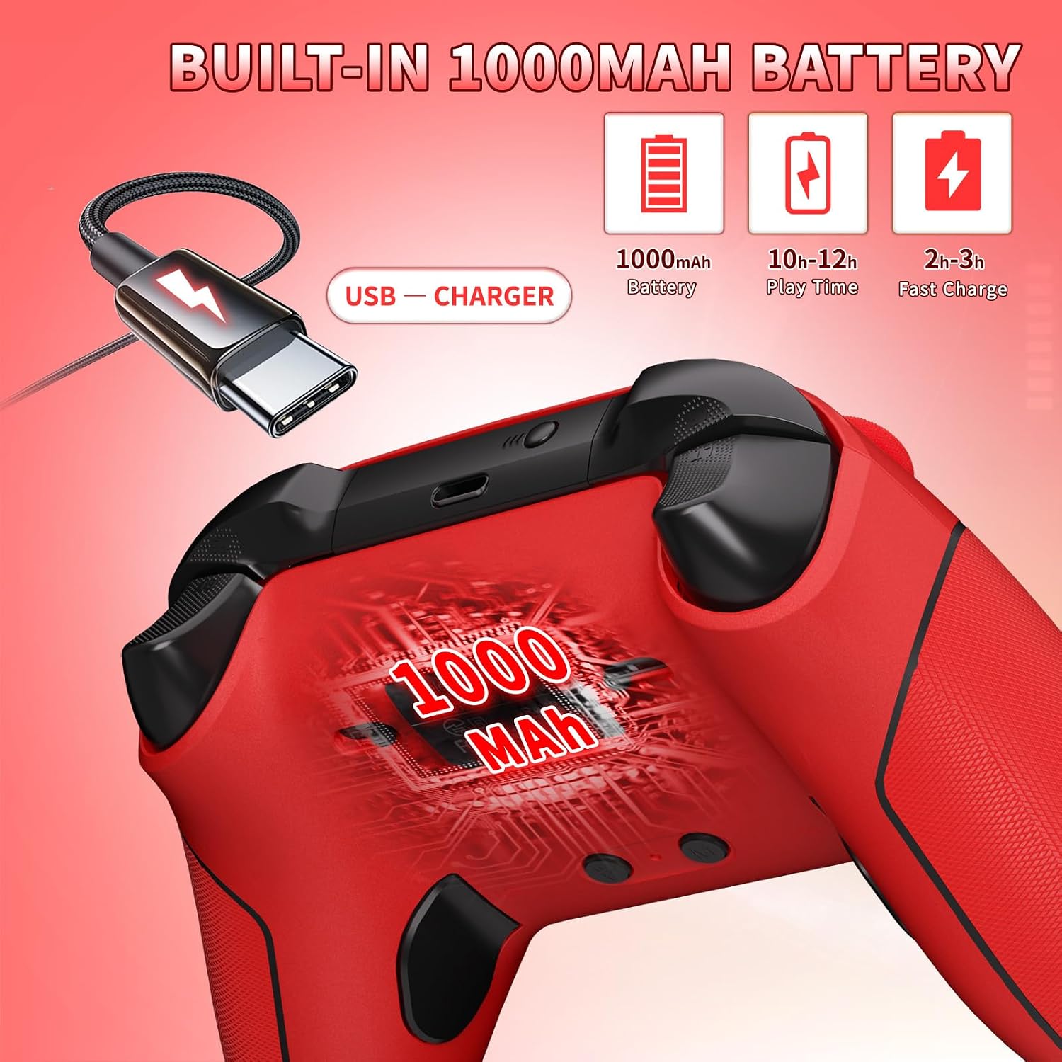 Thumbnail 6 de SZDILONG 2.4GHz Wireless Controller for Xbox & PC — 7-Color RGB, 1000mAh Battery, Programmable Back Buttons, Turbo, Hall Effect Sticks