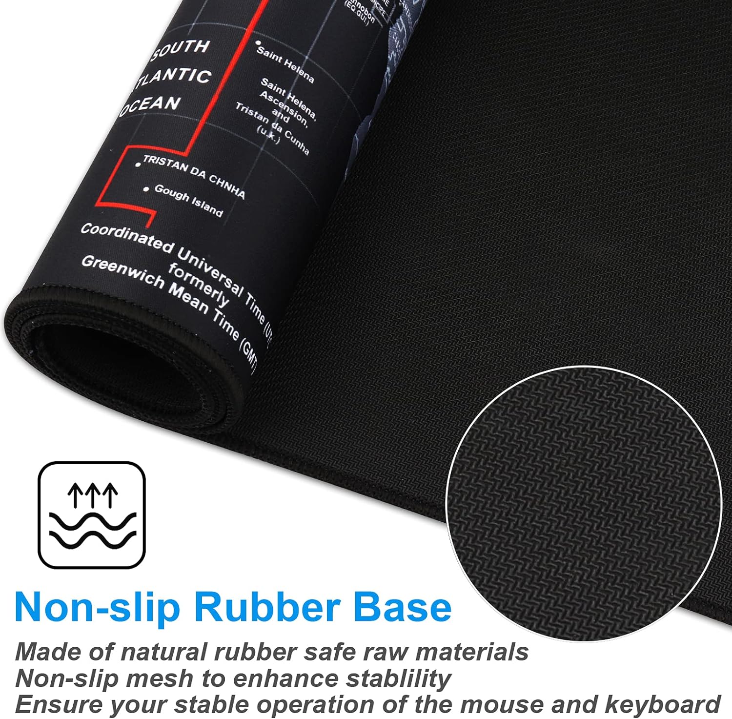 Detalle de Cmhoo chengmenghe XXL Map Mouse Pad, 35.4 x 15.7-Inch Non-Slip Mat