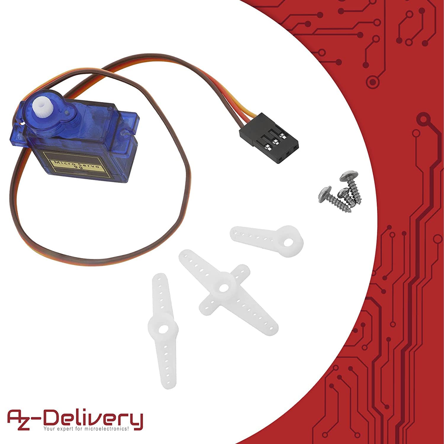 Thumbnail 3 de AZDelivery 3 micro-servomoteurs 9G compatibles SG90 pour RC et robot Arduino / Raspberry Pi