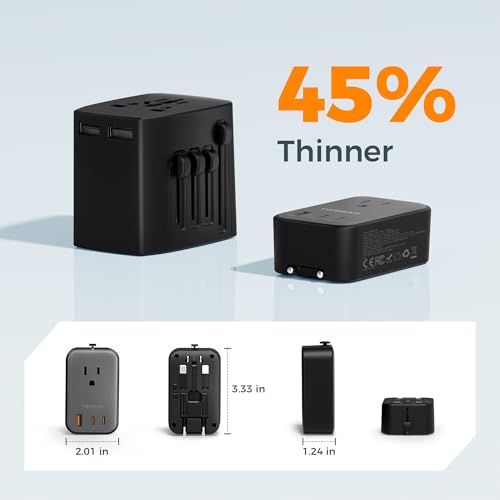 Detalle de TESSAN Travel Adapter 009: PD 20W Universal Power Adapter with 2 USB-C and 1 USB-A