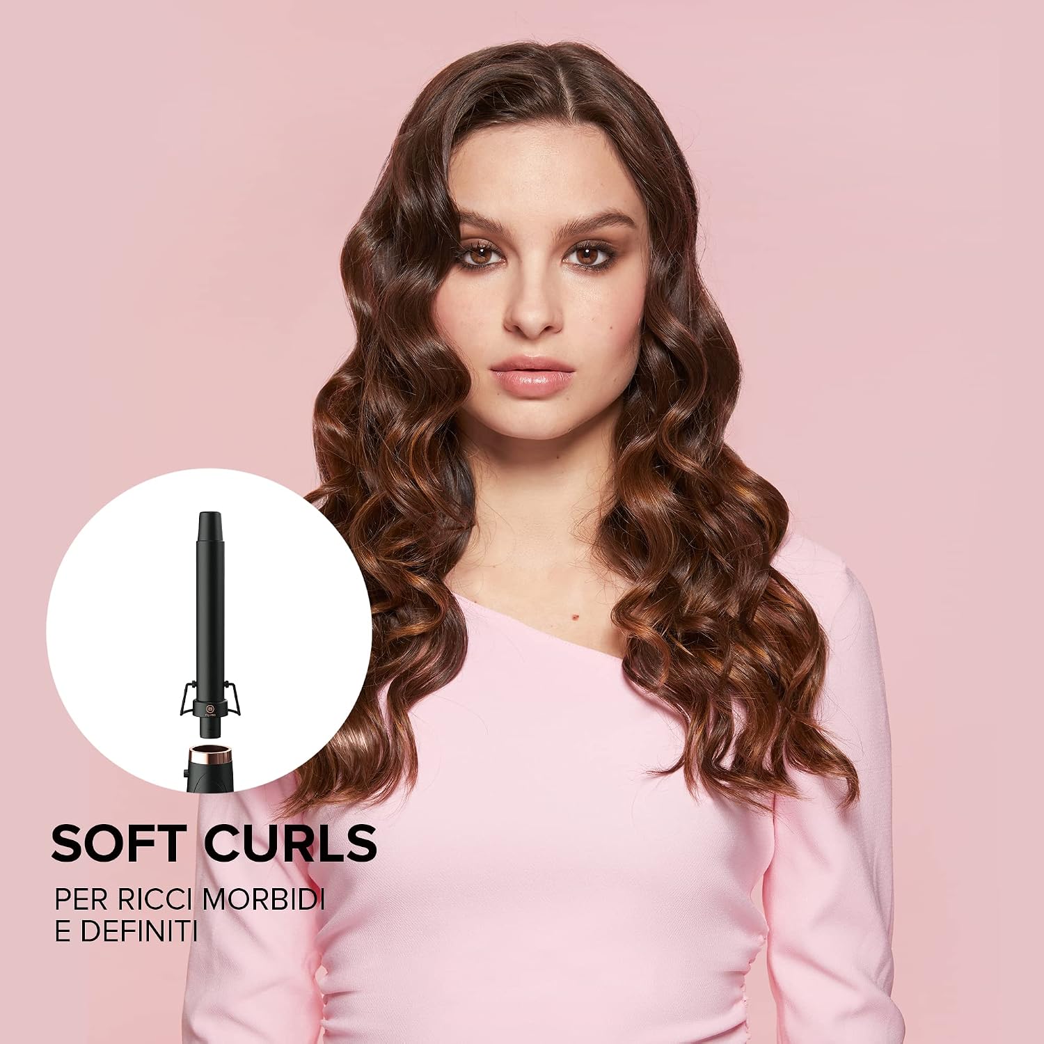 Detalle de Bellissima Imetec My Pro Twist & Style GT22 100: manico per styler arricciacapelli con temperatura automatica e orientabile