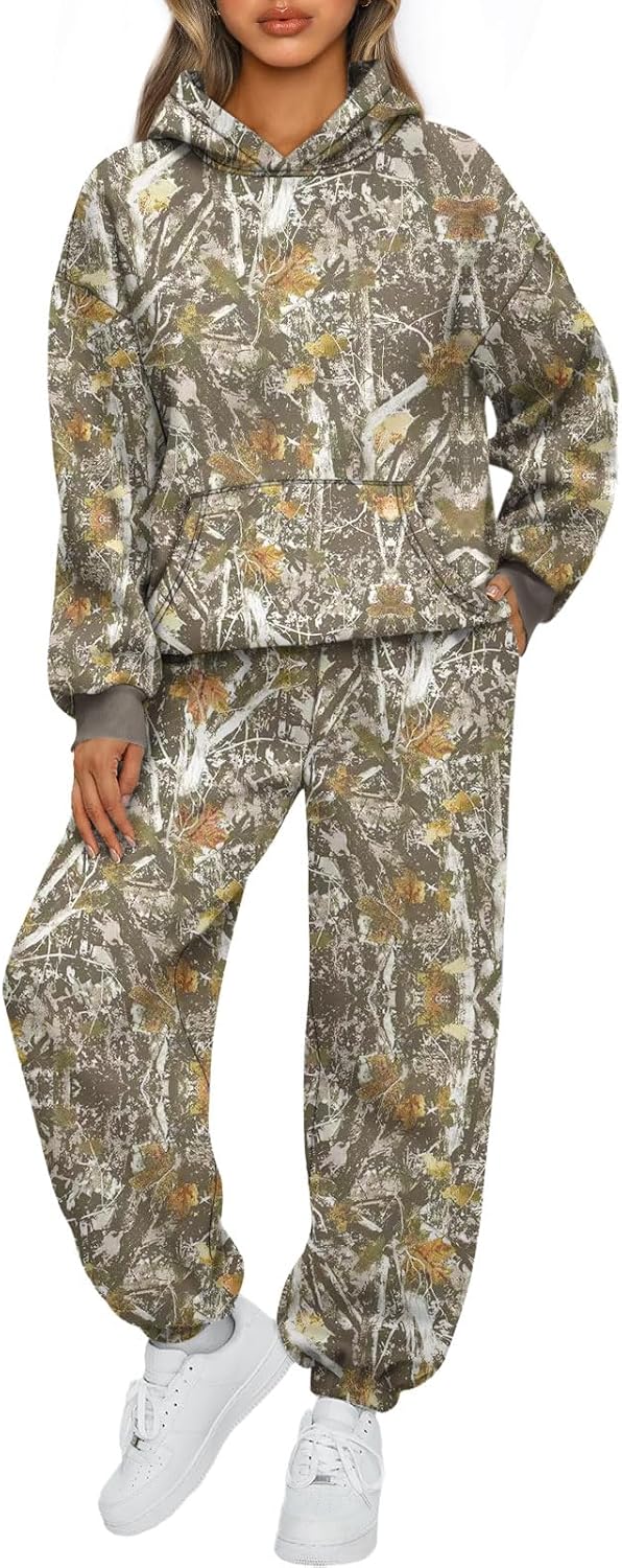 Detalle de AUTOMET Women's 2-Piece Lounge Set with Brushed Fleece and Side Pockets