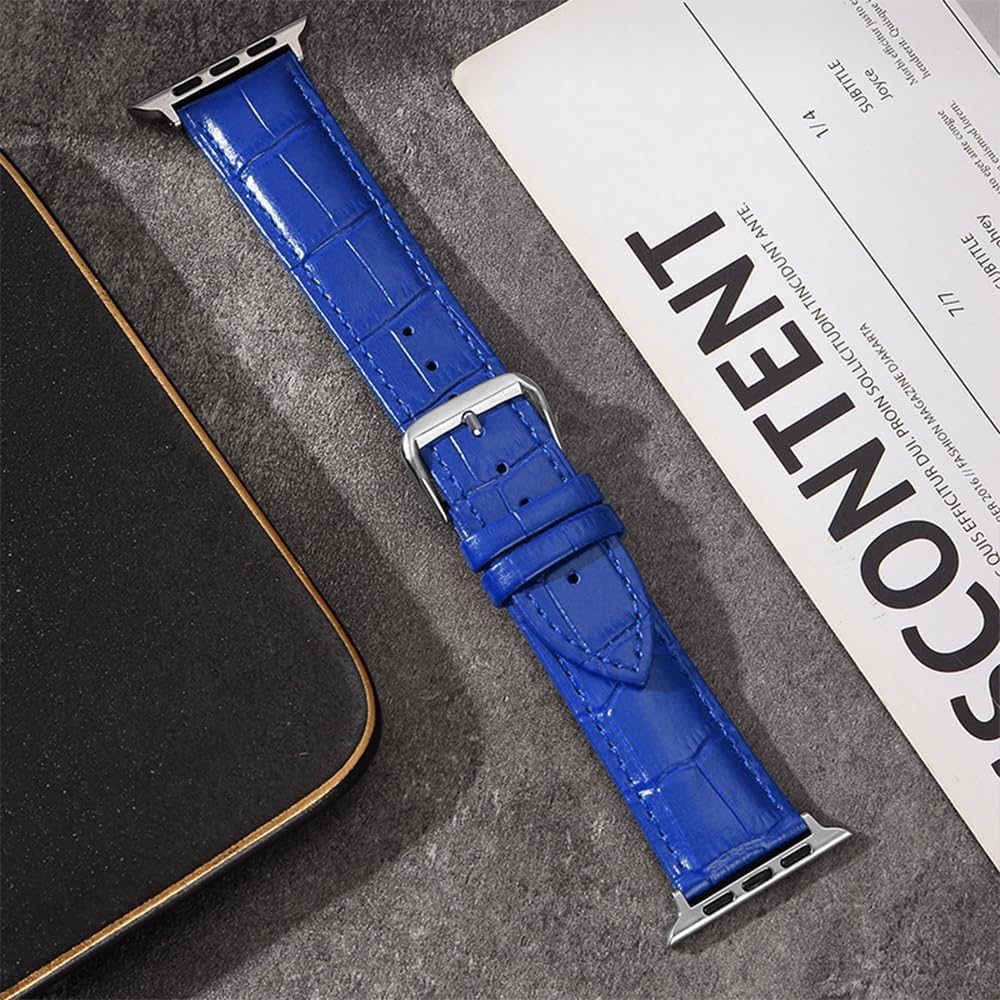 Thumbnail 5 de SZYXMY Alligator-Embossed Leather Apple Watch Strap (49mm–38mm) for Series 1–11 – Unisex