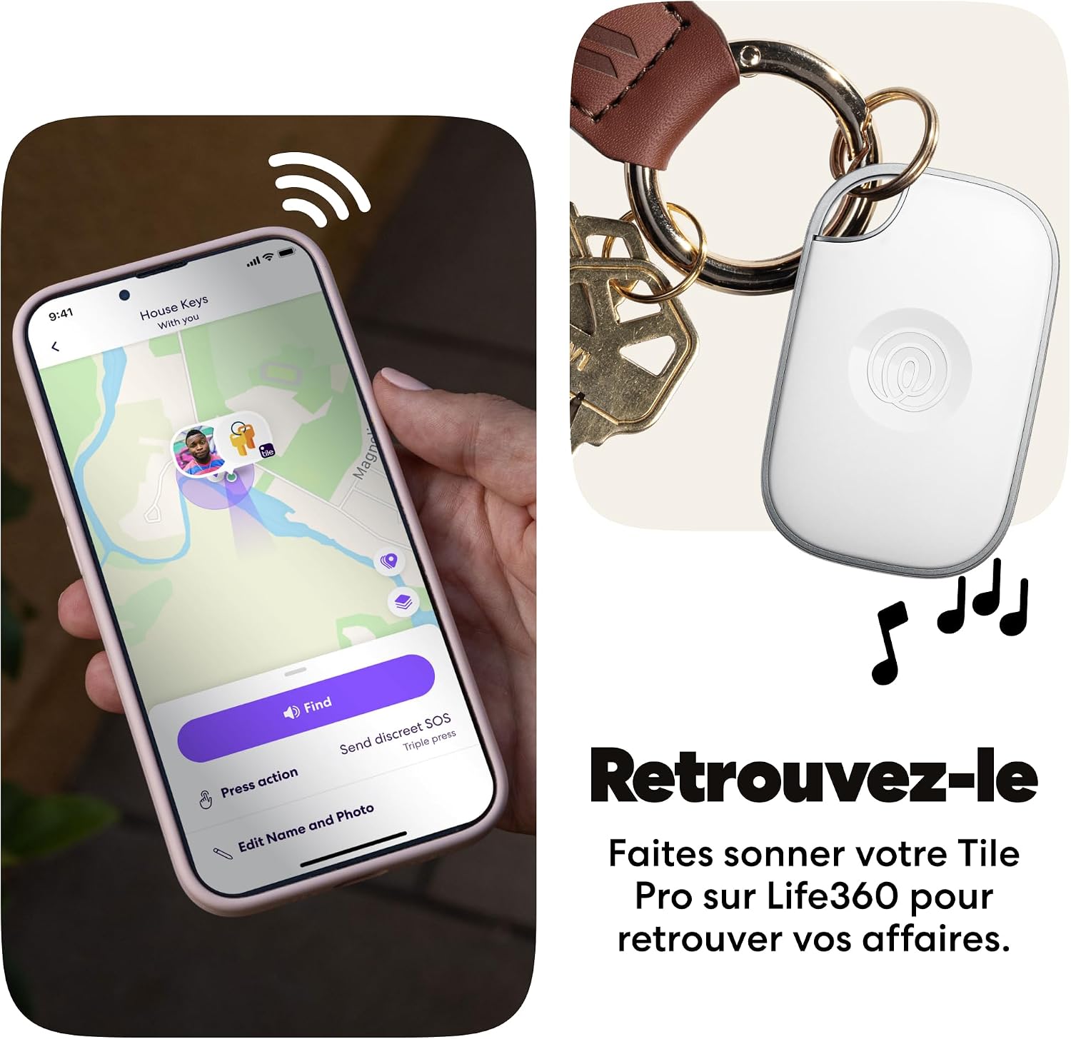 Detalle de Life360 Tile Pro - Tracker Bluetooth Puissant, détecteur de clés et localisateur d'objets, lot blanc