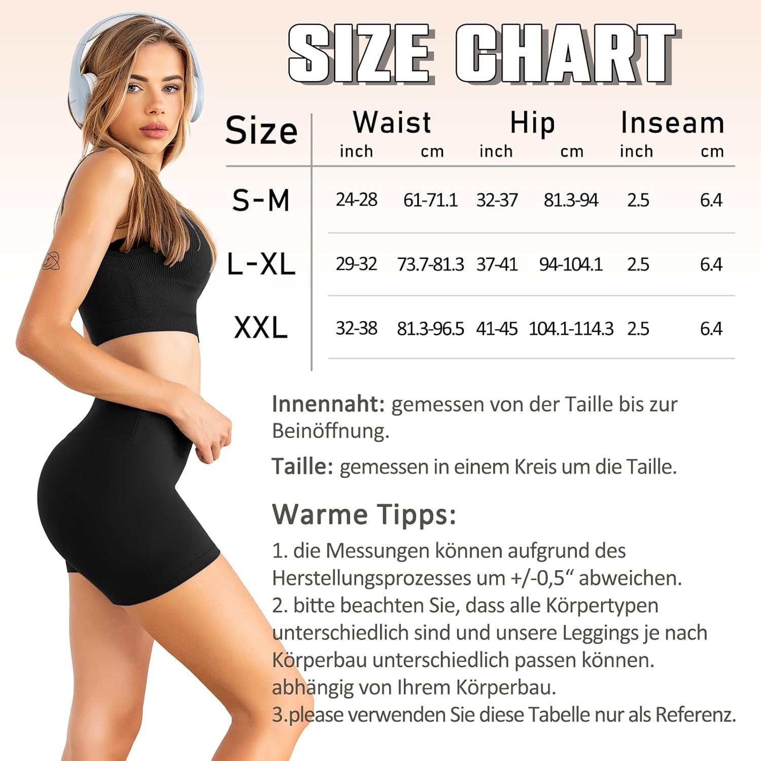 Detalle de Leafigure Lot de 2 shorts de cyclisme pour femme – Taille haute, opaques – Été, gym et fitness