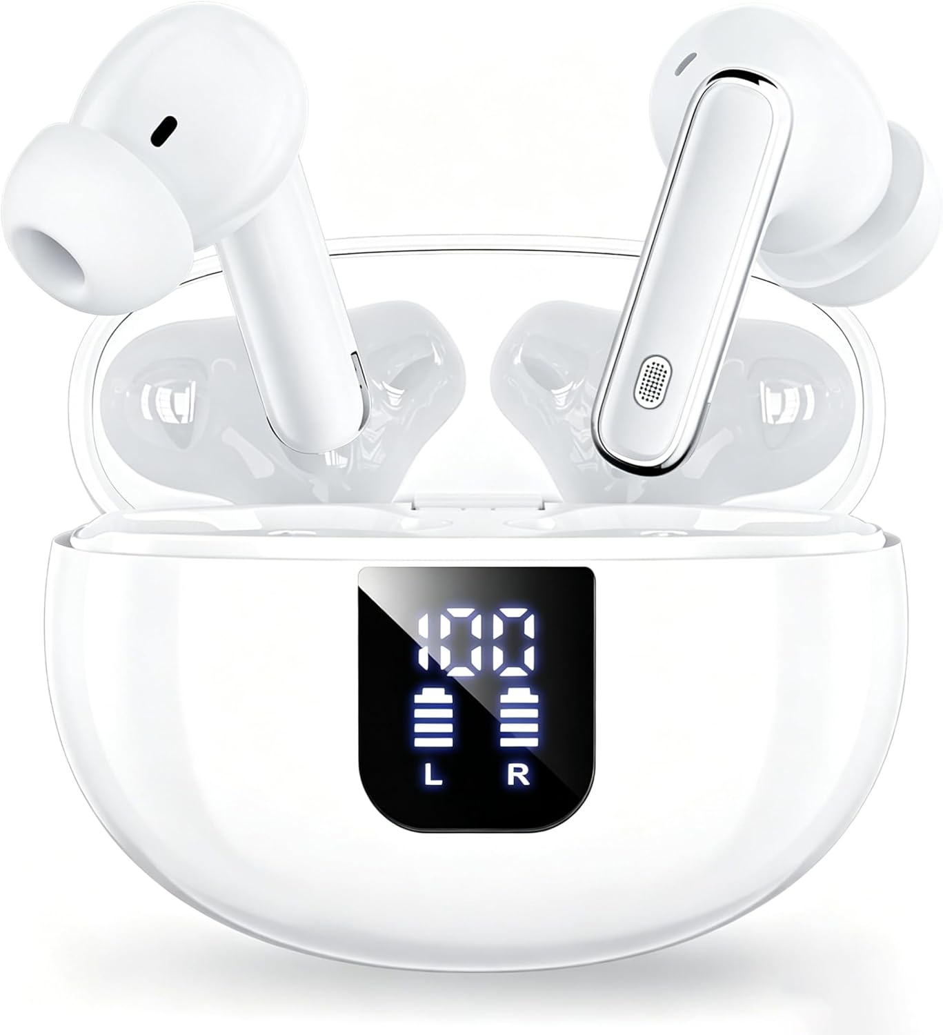 Detalle de KI Übersetzer Kopfhörer Echtzeitübersetzung in 188 Sprachen – 4-in-1 Bluetooth 6.1, 36 Std. Spielzeit (Weiß)