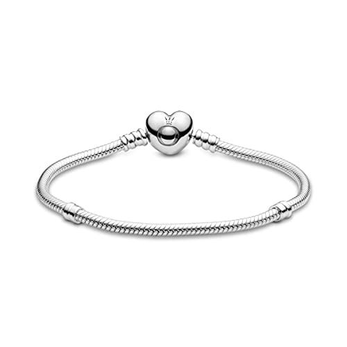 Detalle 2 de Pandora Icons Pulsera de plata con cierre en forma de corazón, 19 cm