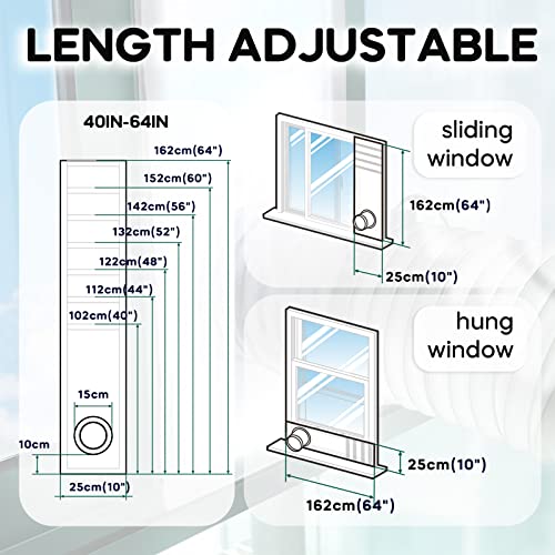 Thumbnail 2 de Loviga Sellado de Ventana Corredera para Secadora y Aire Acondicionado Portátil – Kit 25×102–162 cm