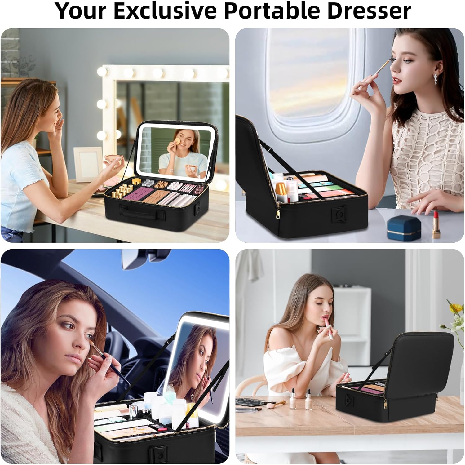 Thumbnail 6 de Upgraded Large Travel Makeup Bag with Mirror