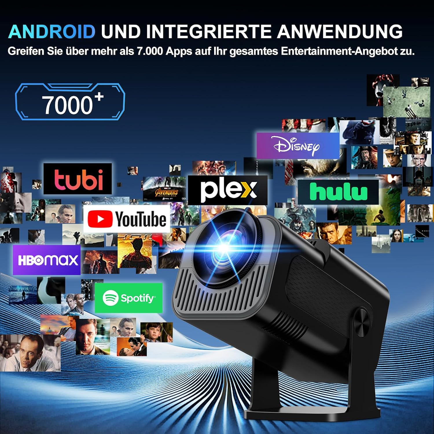 Thumbnail 1 de Mini Beamer 4K Full HD 1080P (2026 Modell) Nonete NT30 – tragbarer Smart-Projektor mit WiFi 6, Bluetooth 5.2 und automatischer Trapezkorrektur