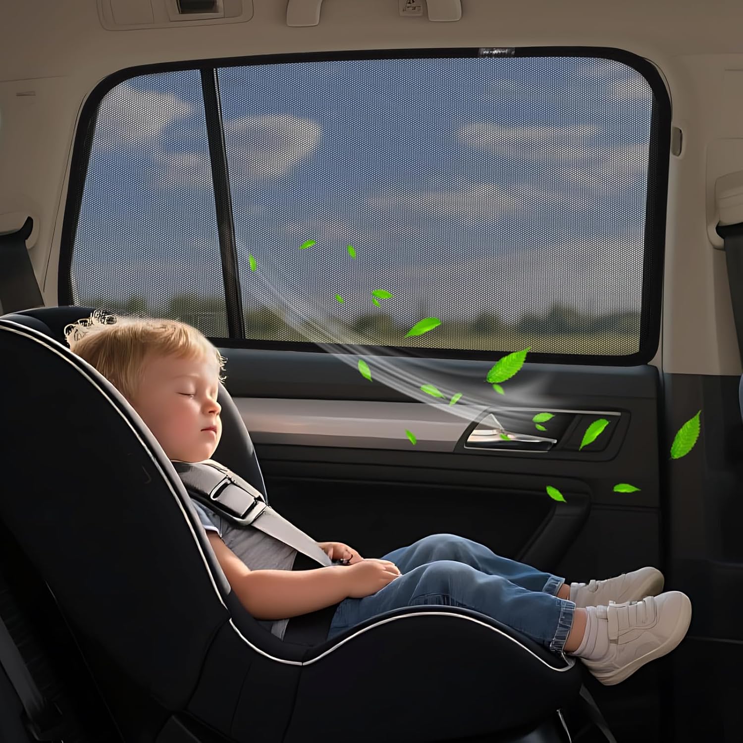 Detalle de ZATOOTO Sonnenschutz für VW Touran 2016–2024 – Seitenscheibe, magnetisch & faltbar