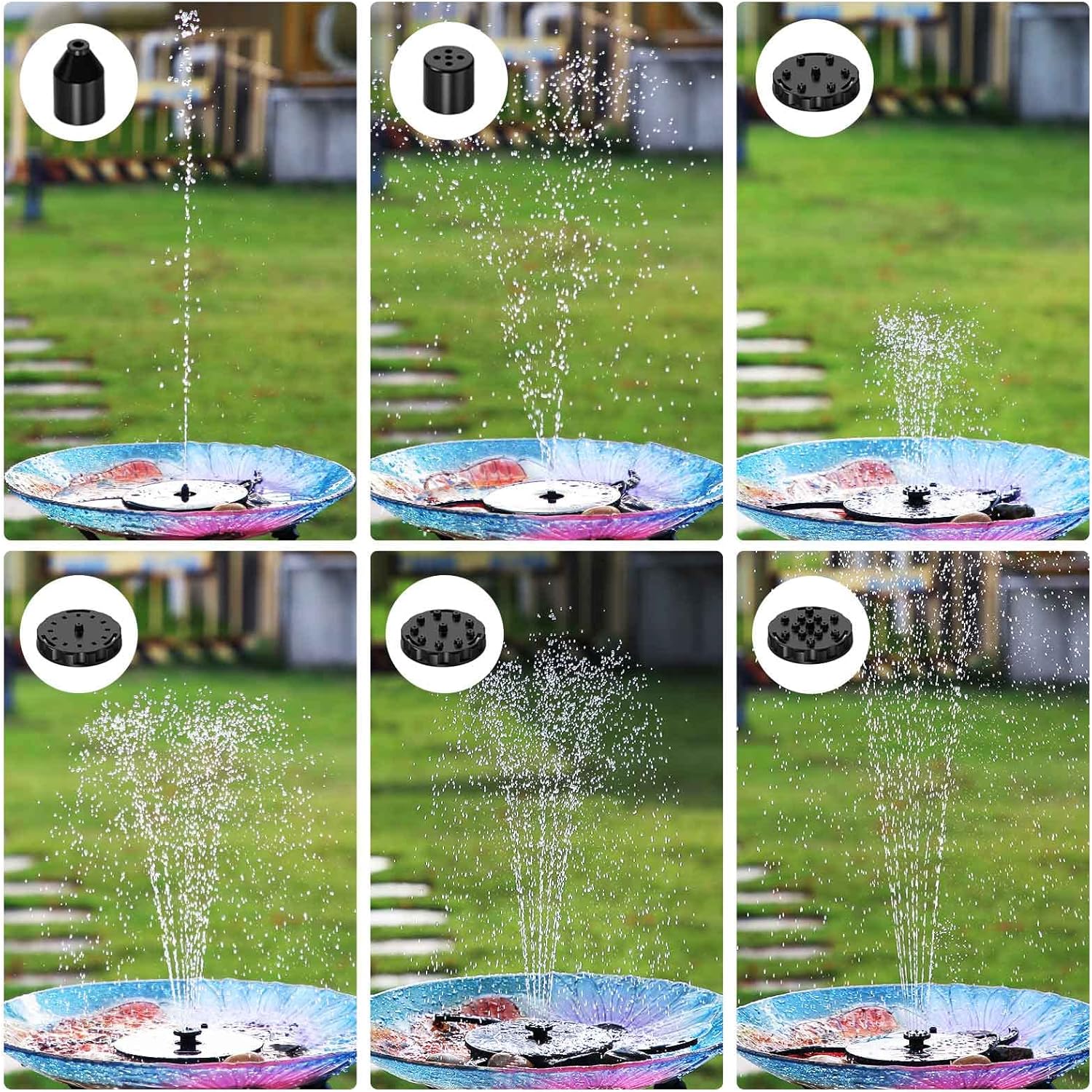 Thumbnail 2 de Fontaine solaire extérieure de jardin AISITIN avec panneau amovible 2,8W et kit 2 en 1