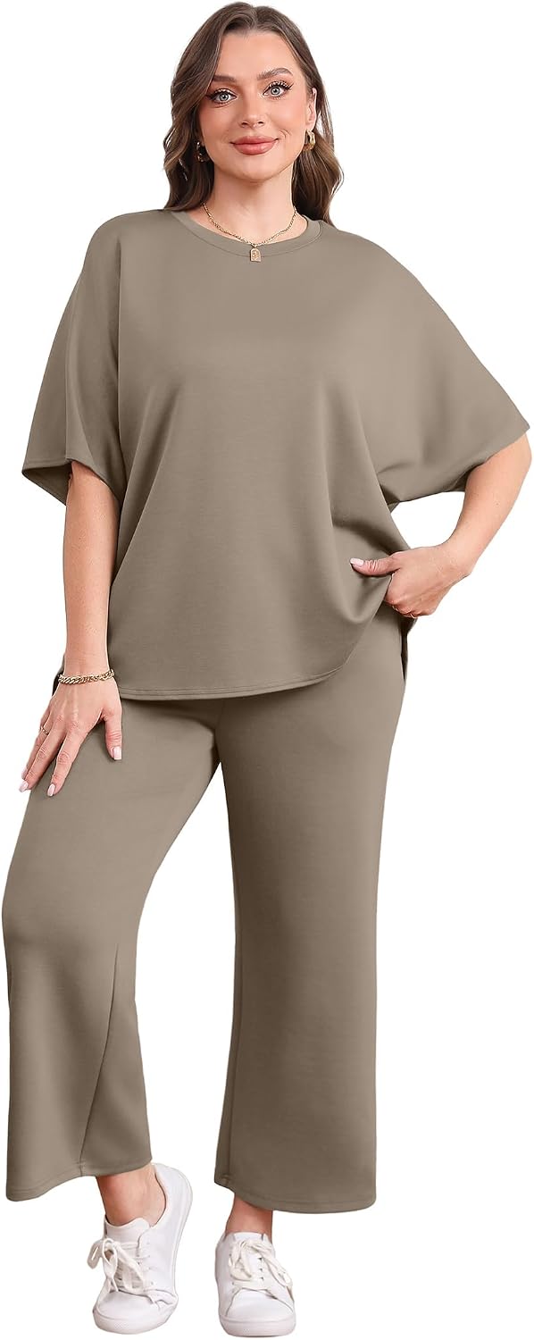 Thumbnail 3 de Desol Zweiteiler Damen Sommer Outfits – Kurzarm Top & Capri-/Jogginghose, Weites Bein