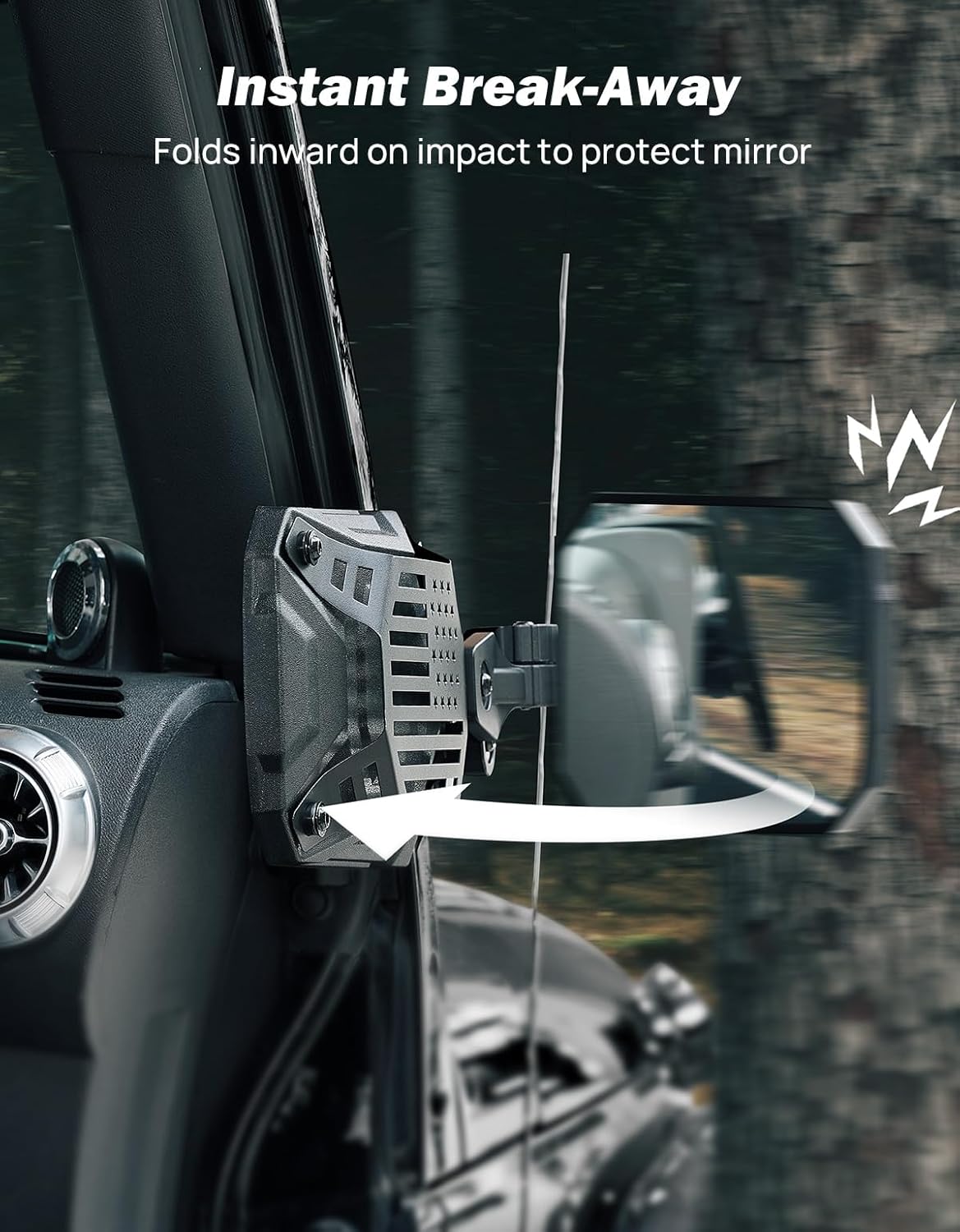 Detalle 2 de JOYTUTUS Wrangler Mirrors Wider View