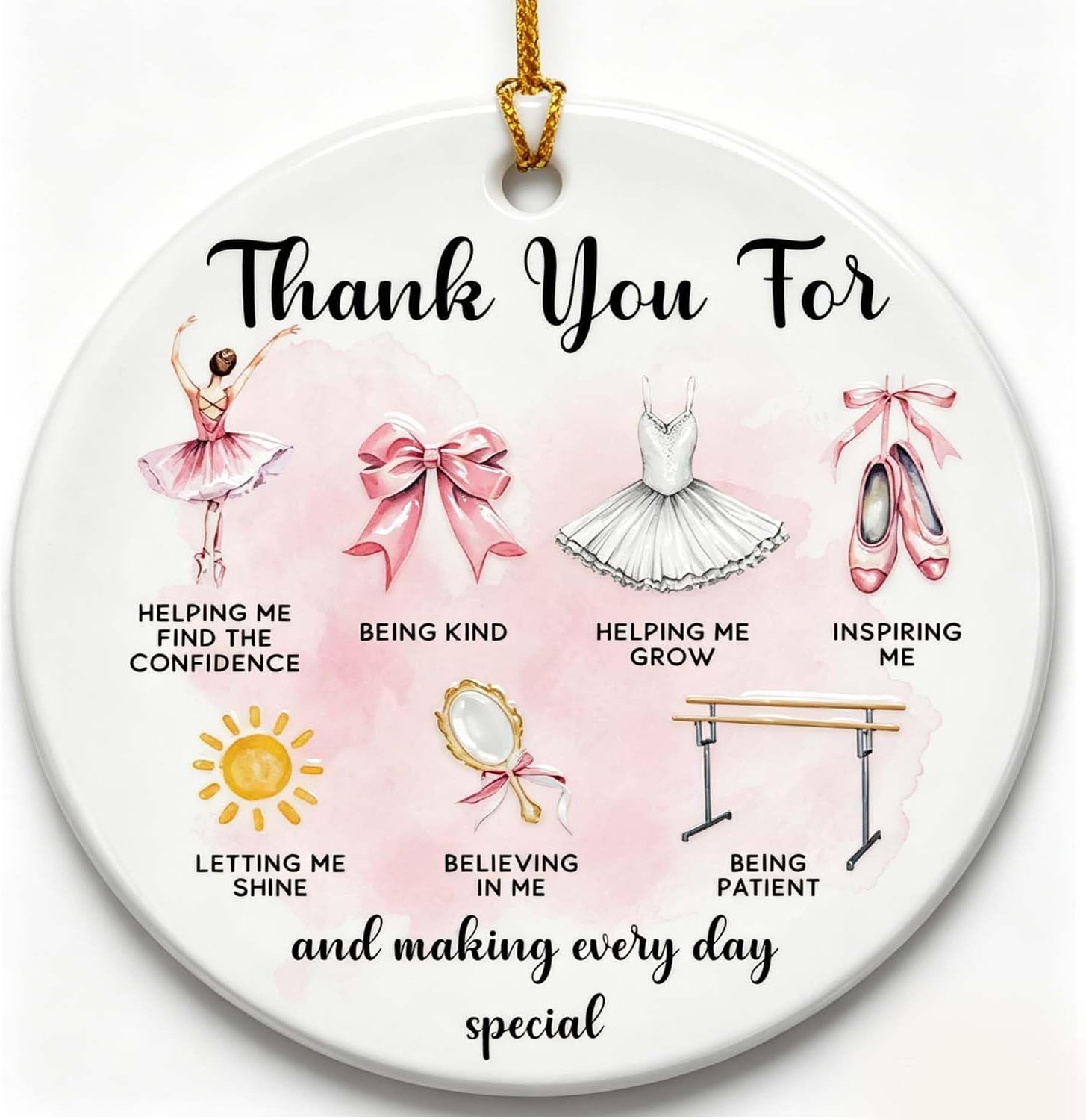 Detalle de Ballet Christmas Ornament, Ceramic