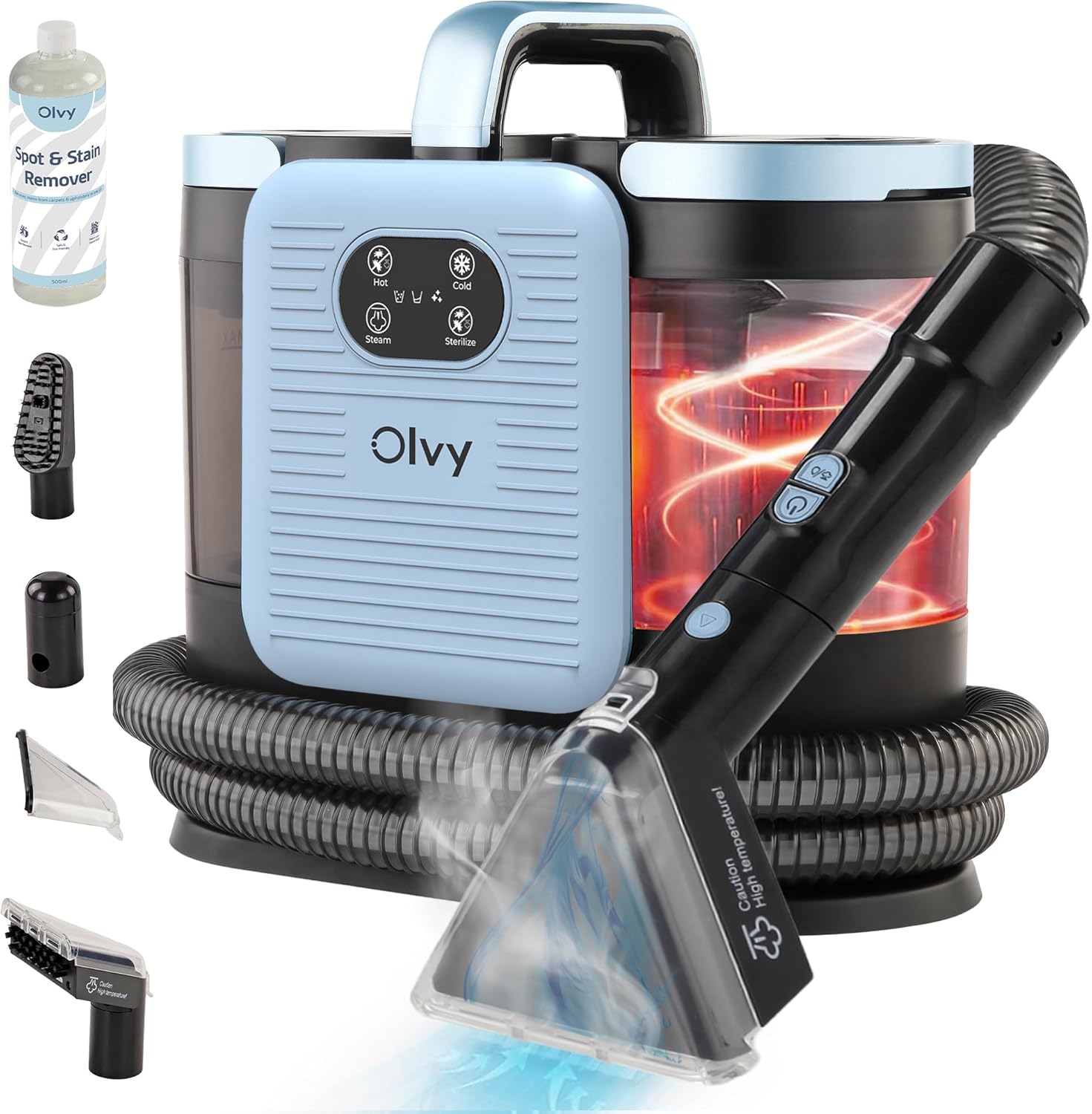 Detalle de Olvy Pulitore per Tappeti PRO – Aspiratore a Umido e Pulitore a Vapore per Imbottiti, 1650W