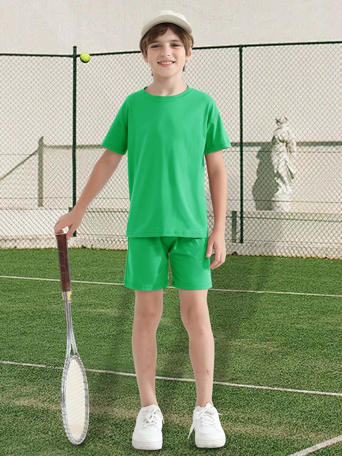 Thumbnail 4 de Hotfiary boy & girl 2-piece cotton summer set (short-sleeve T-shirt and shorts) for toddlers and kids