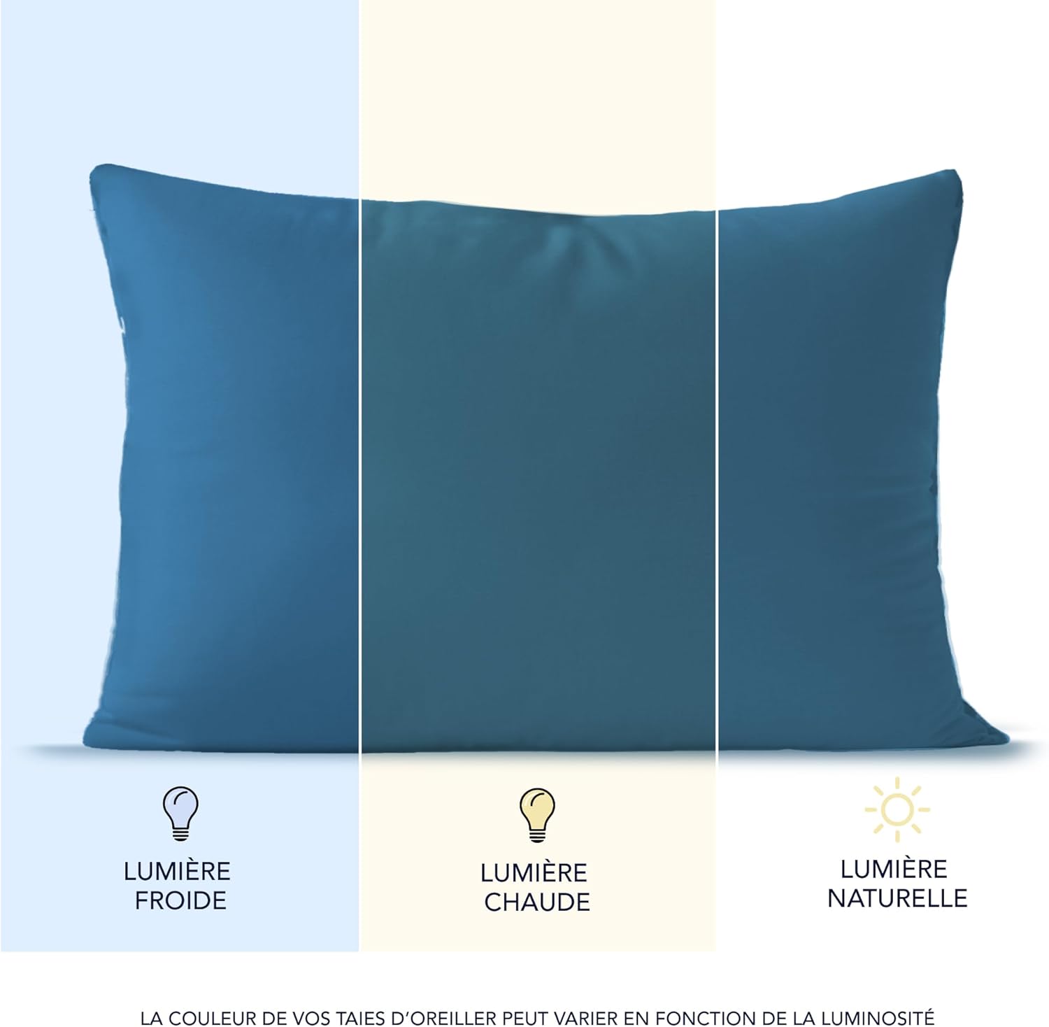 Thumbnail 4 de Dreamzie Taie Oreiller 70x40 cm (Lot de 2) en coton jersey 150 GSM – Bleu