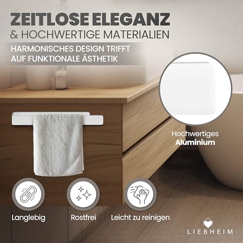 Detalle de LIEBHEIM Handtuchhalter, 40 cm, selbstklebend, schwarz, aus Aluminium