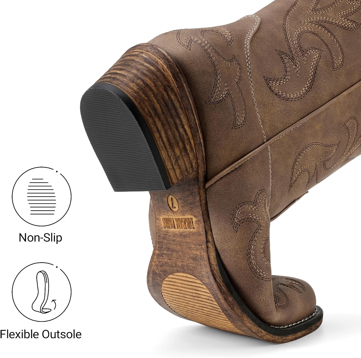 Detalle 2 de DREAM PAIRS Women's Western Boots, Mid-Calf