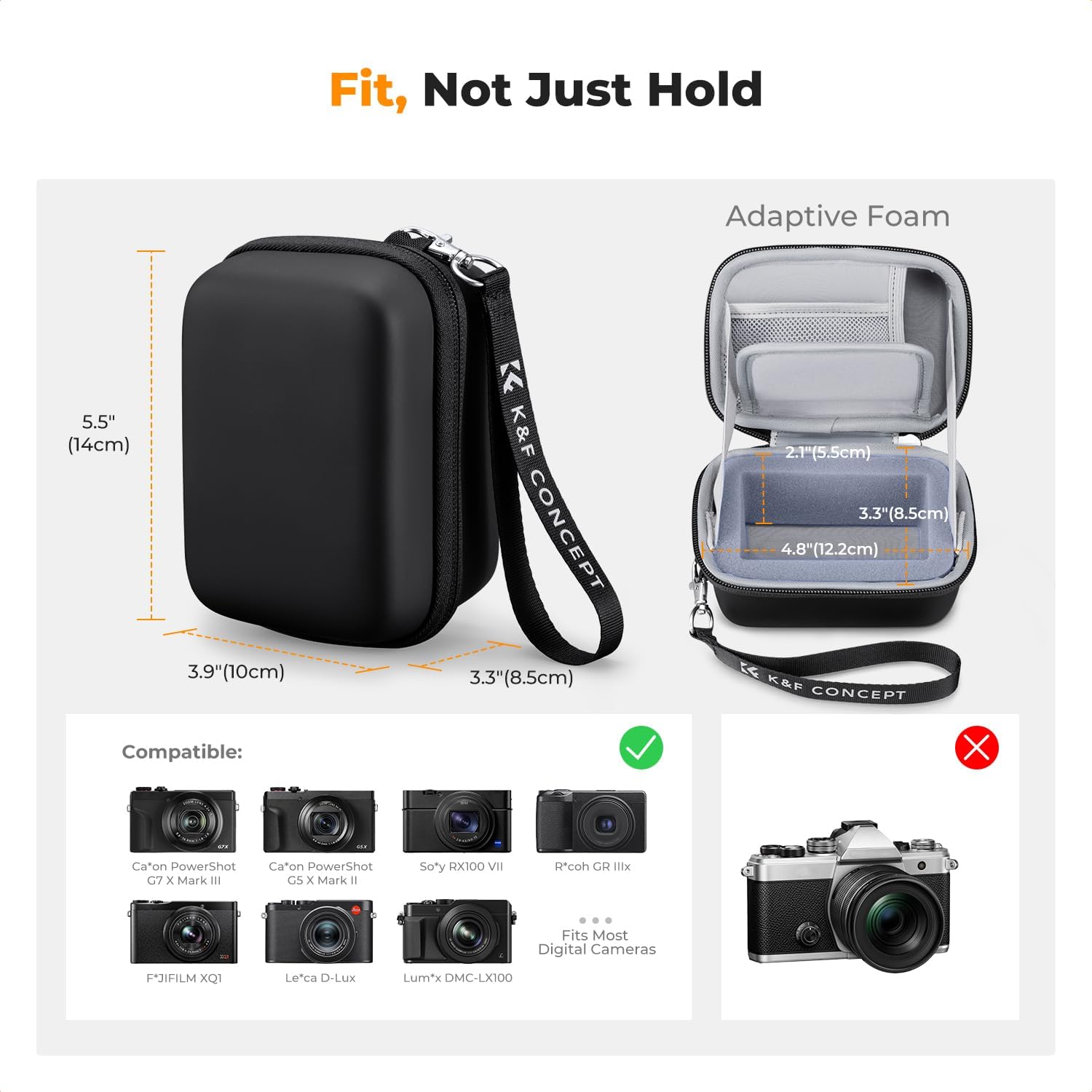 Thumbnail 4 de Étui pour appareil photo K&F CONCEPT compatible Sony RX100, Canon G, Fujifilm XQ1/XQ2 et Leica/Panasonic LX