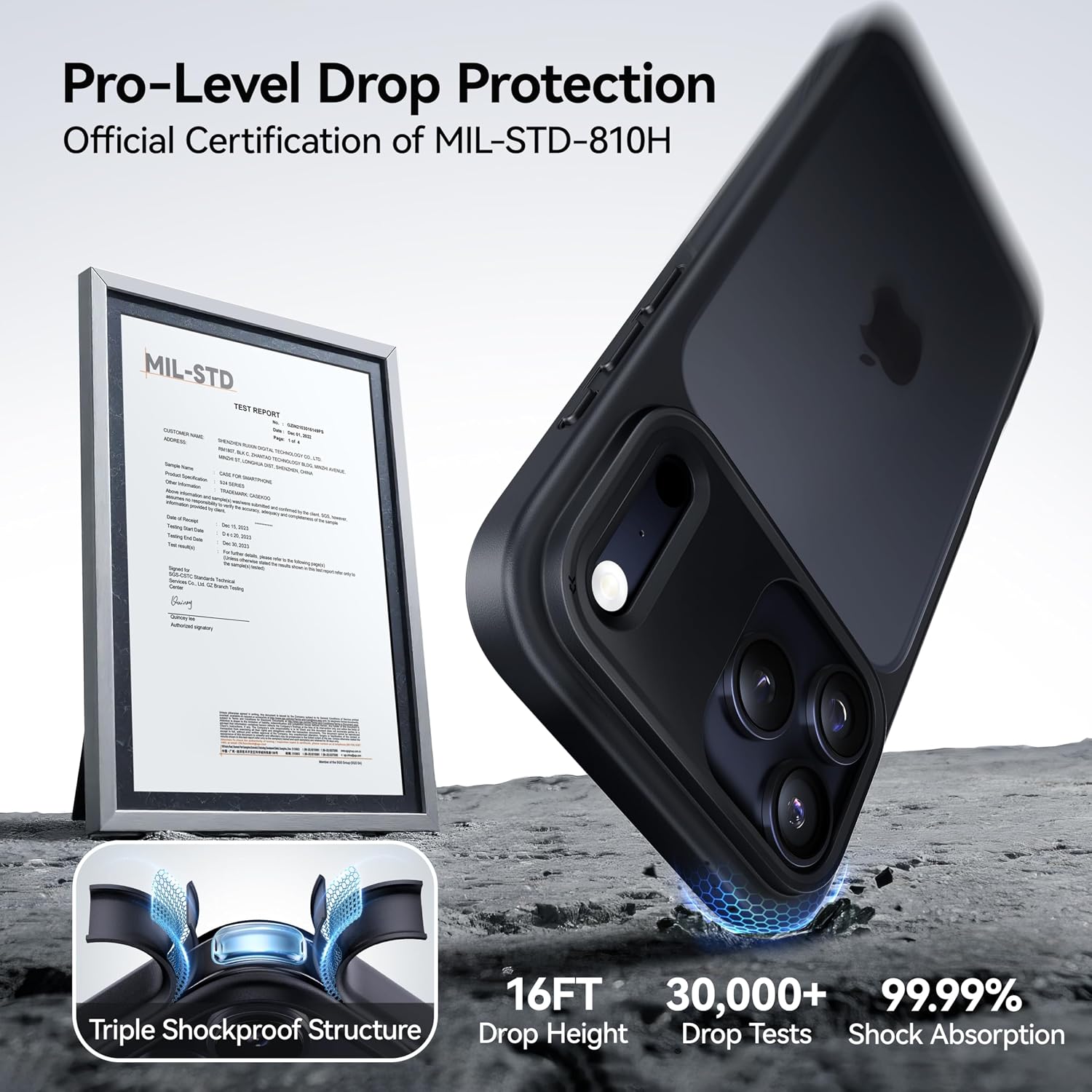 Detalle de CASEKOO Armor Shockproof iPhone 17 Pro Max 16FT