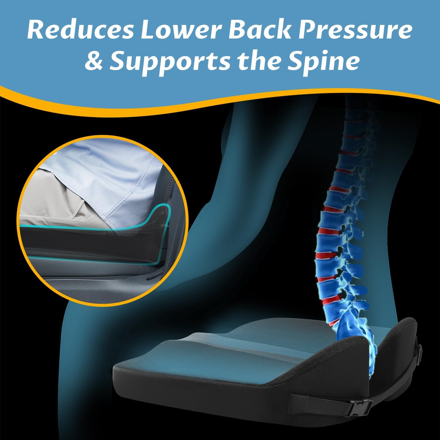 Detalle de anzhixiu Heightening Truck Seat Cushion for Drivers