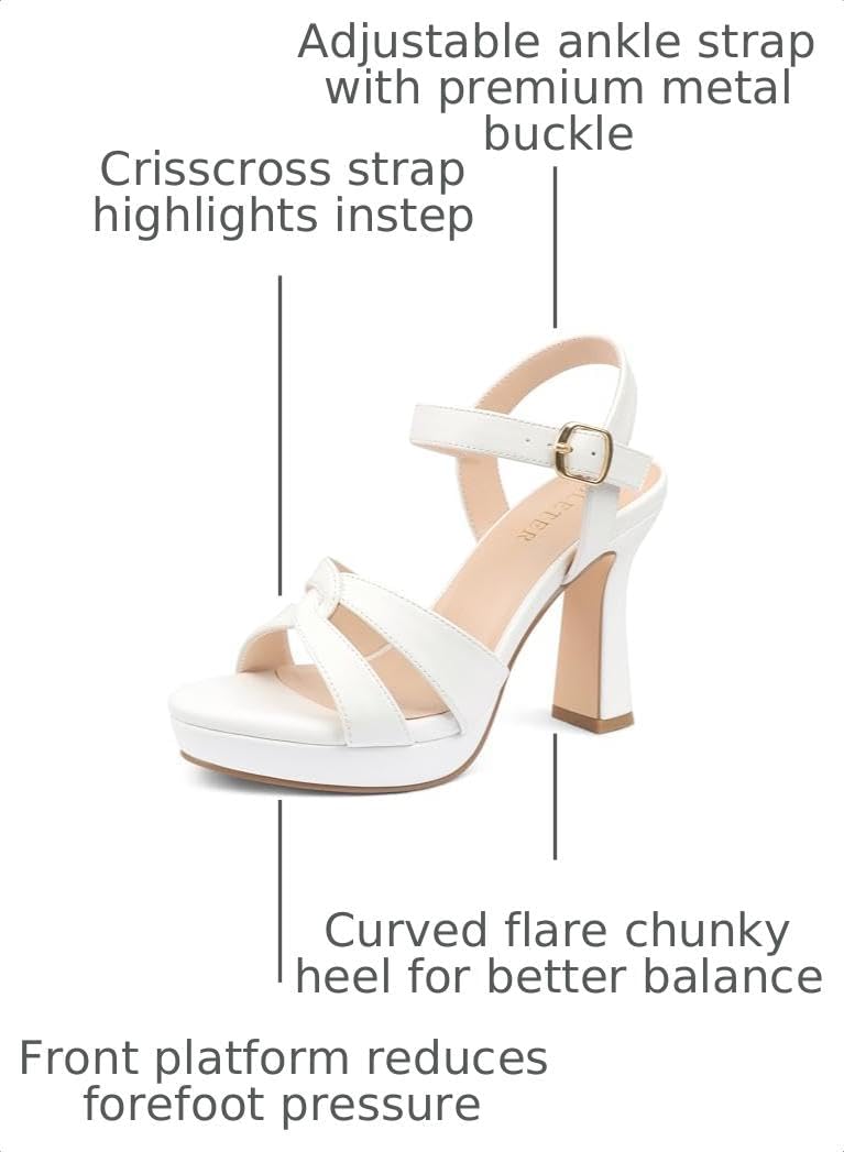 Detalle de COLETER Women's Dress Sandals, 3.74-Inch Heel