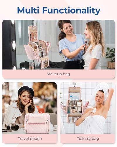 Detalle 2 de BAGSMART Trousse de Toilette Femme, grande capacité, rose