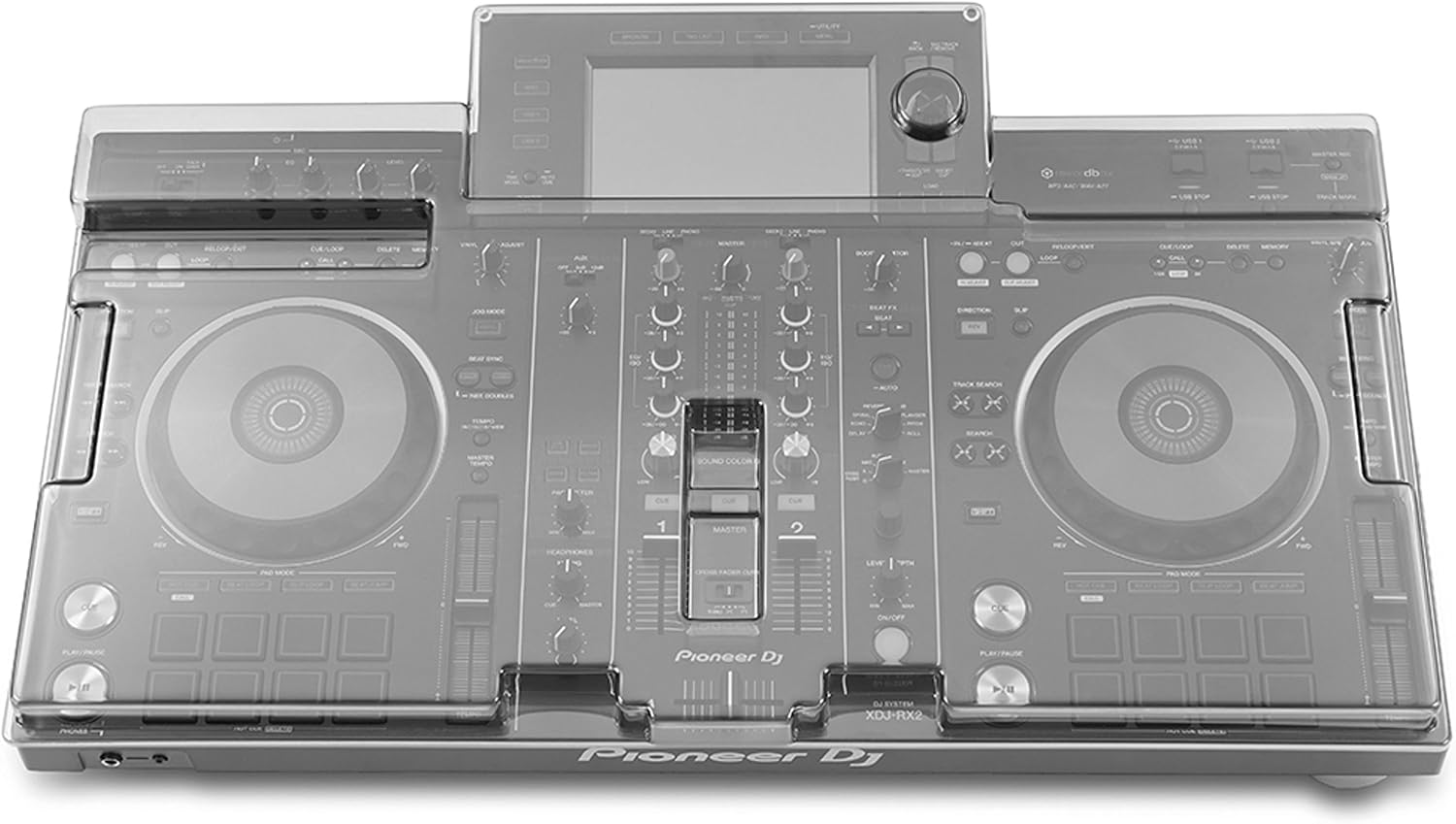 Detalle de Decksaver DS-PC-XDJRX2 beschermhoes voor Pioneer XDJ-RX2 van polycarbonaat