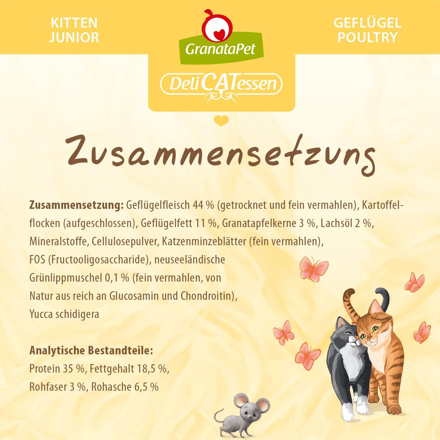 Detalle de GranataPet DeliCatessen Kitten/Junior – sucha karma drobiowa bez zbóż, 9 kg