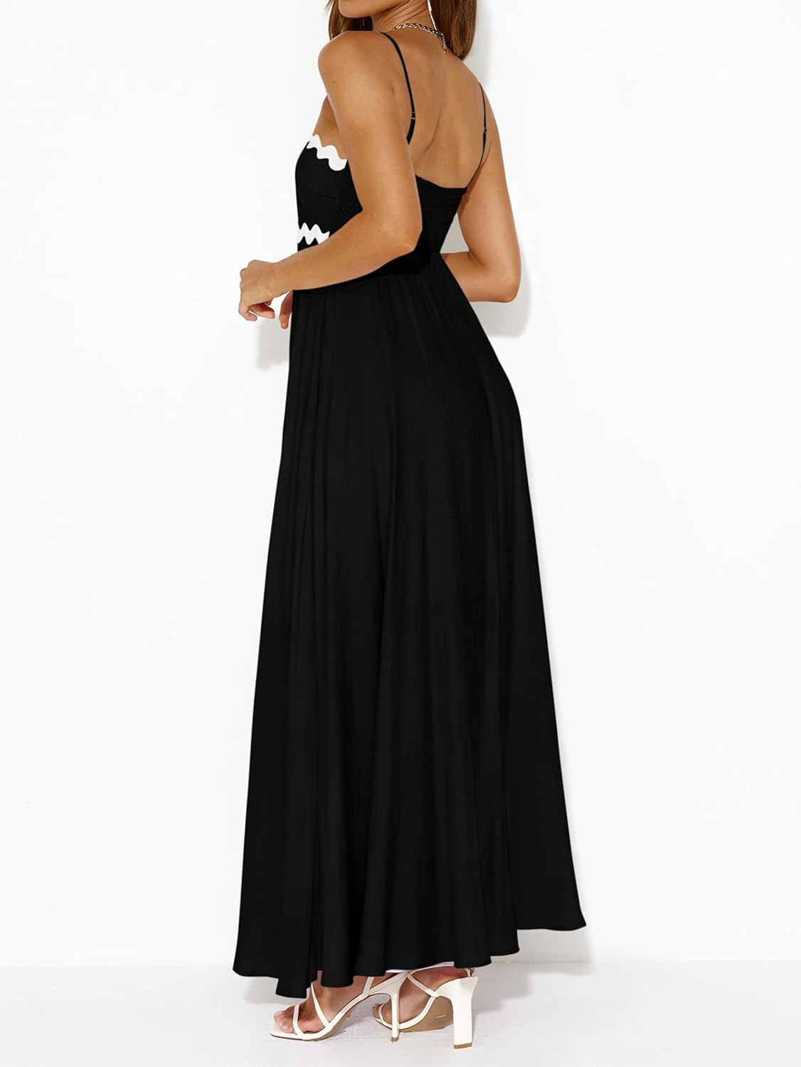 Detalle de PRETTYGARDEN Womens Spaghetti Strap Maxi Dress: Boho Summer Comfort and Flowy Style