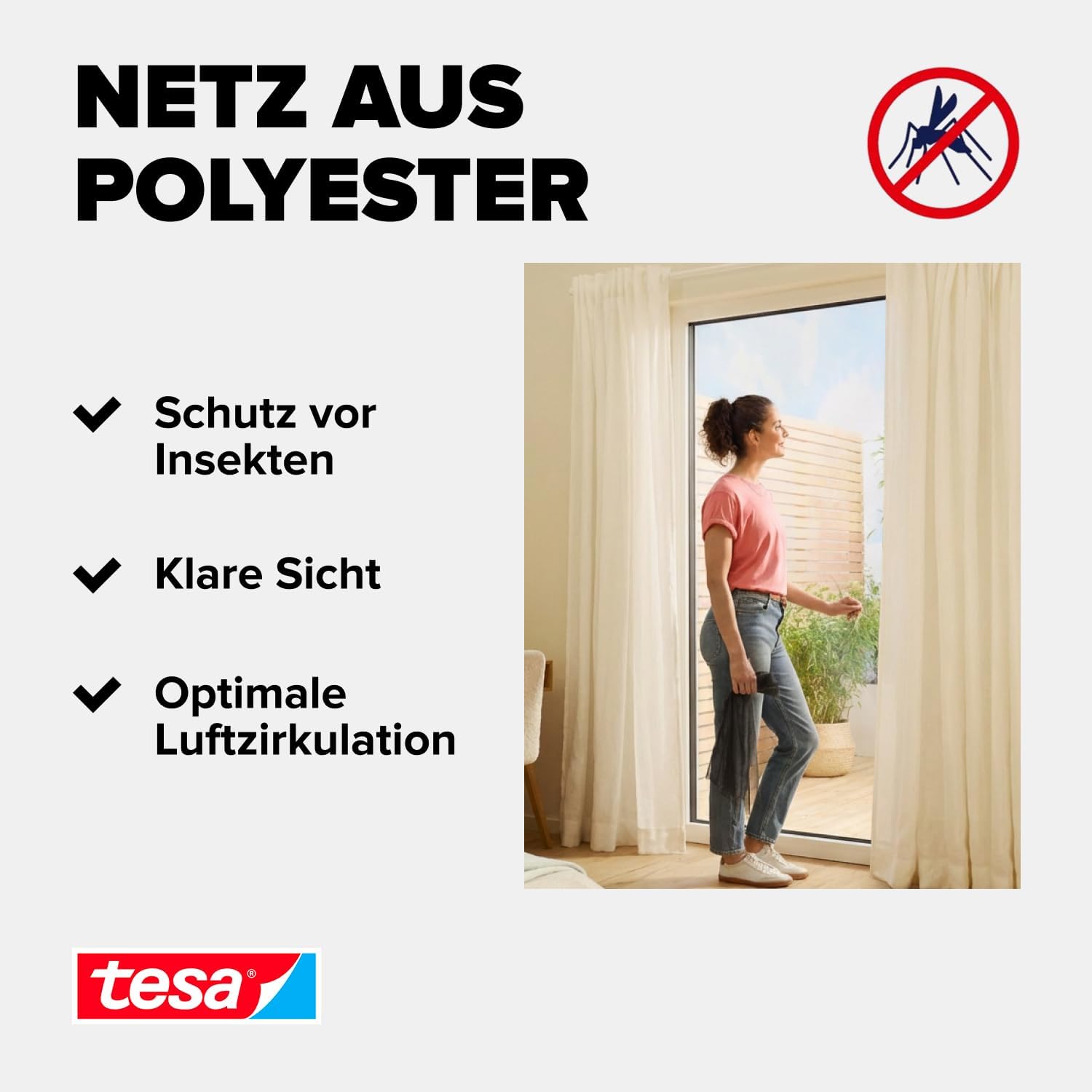 Thumbnail 6 de tesa INSECT STOP Klett Fliegengitter Premium für Fenster, 120 × 240 cm in Anthrazit