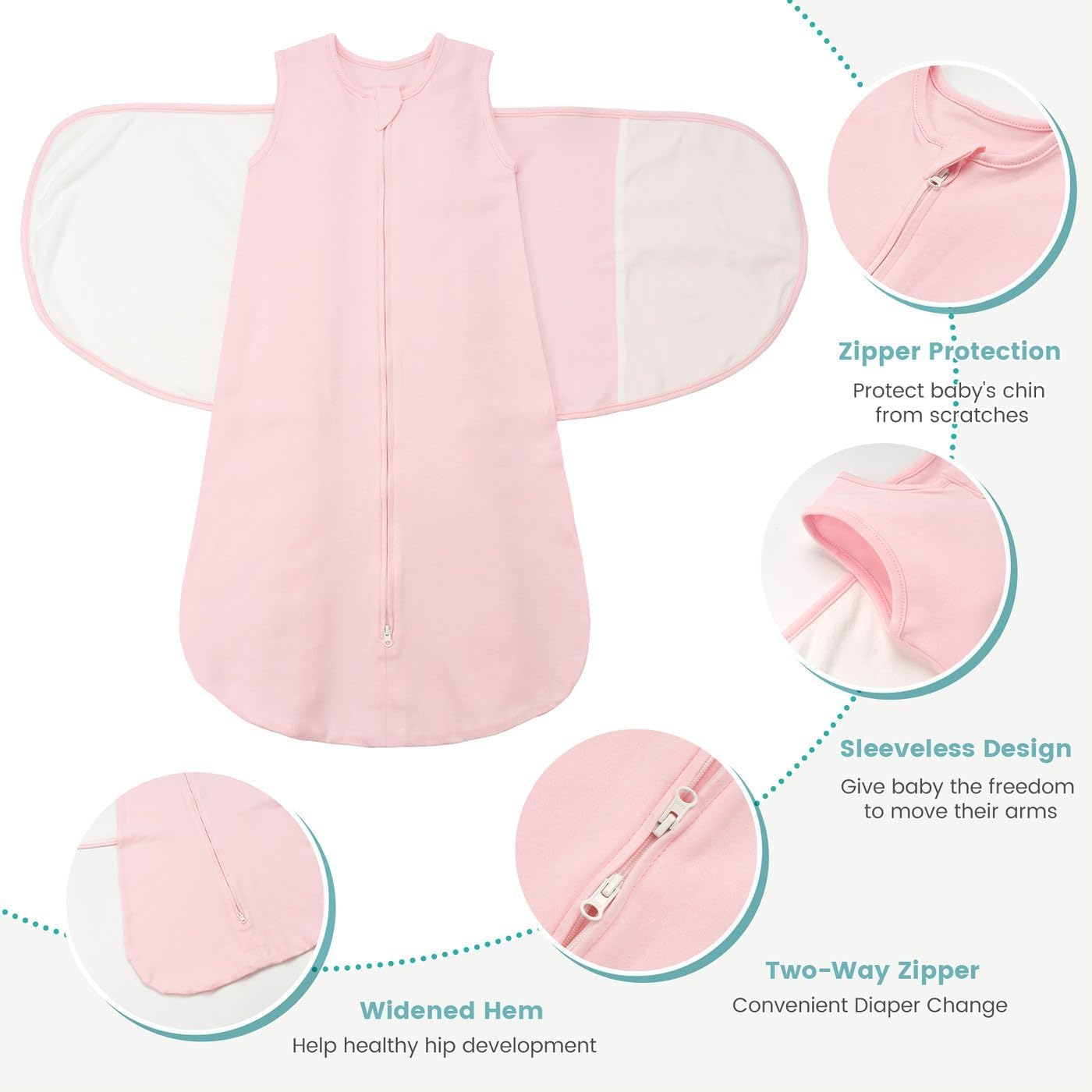 Detalle de LILBESTIE Baby Sleeping Swaddle Bag 1.0 Tog 3-in-1: A Thoughtful 0–12 Month Swaddle for Peaceful Nights