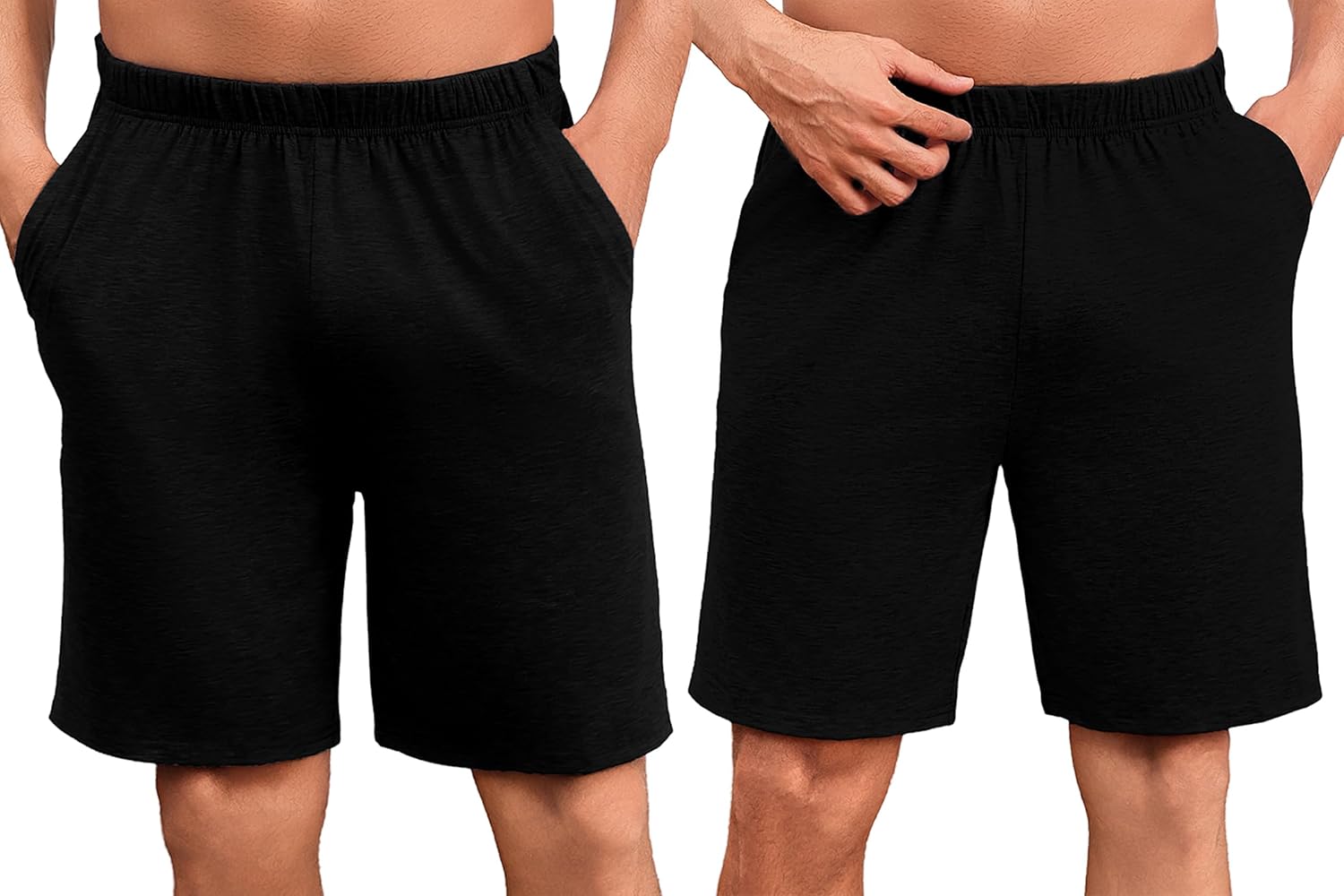 Uniexcosm Herren Schlafanzughose kurz (Schlafshorts) aus Baumwoll-Mix mit Elasthan