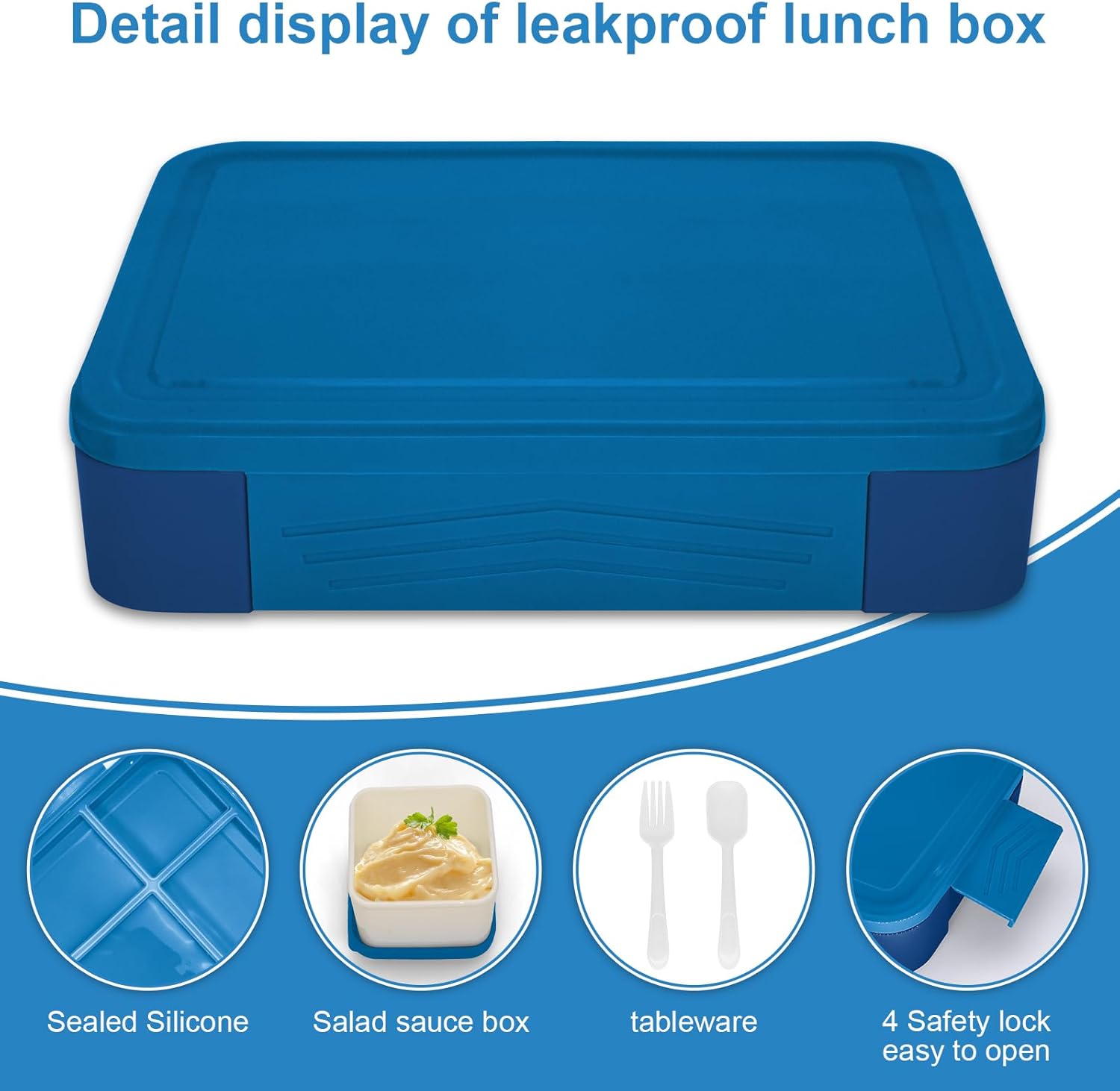 Detalle 2 de IJIAMY Brotdose Kinder 1300 ml Bento-Box 🍱