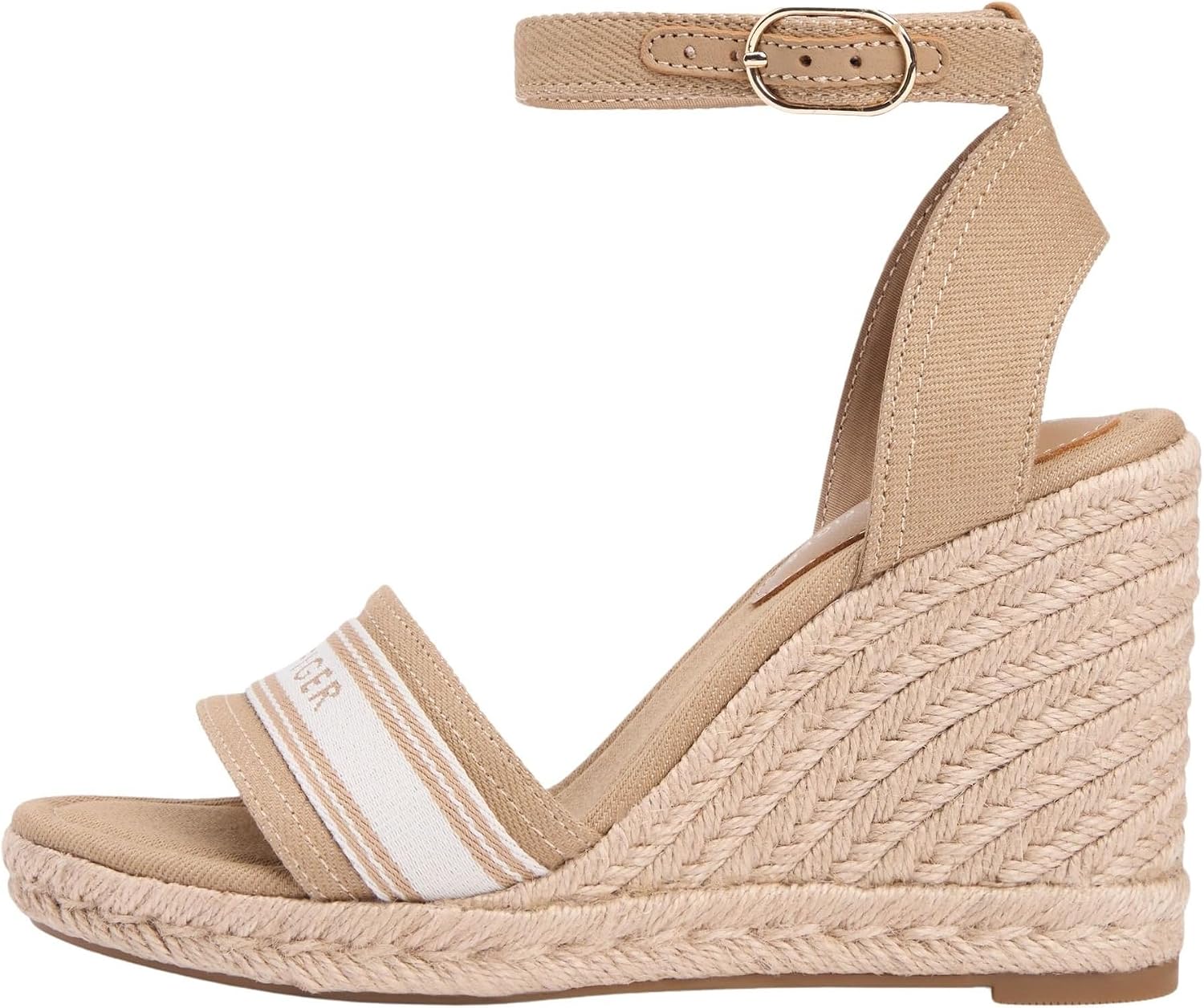 Detalle de Tommy Hilfiger High Wedge Espad Webbing FW0FW09342: espadrille è wedge con intreccio e fascetta TT