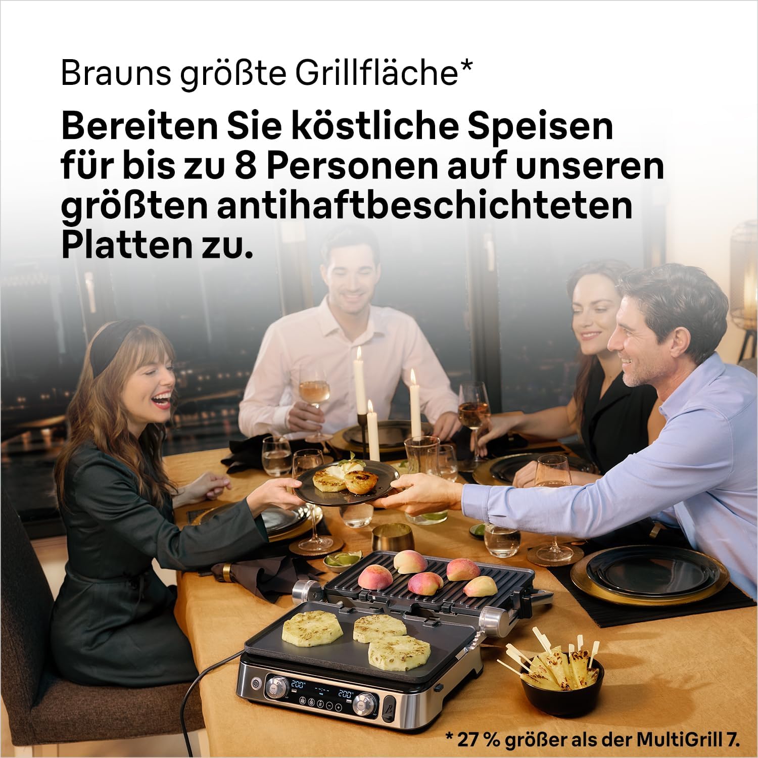 Thumbnail 4 de Braun MultiGrill 9 CG 9167 Kontaktgrill mit Grill-, Flach- und Waffelplatten & Temperaturfühler