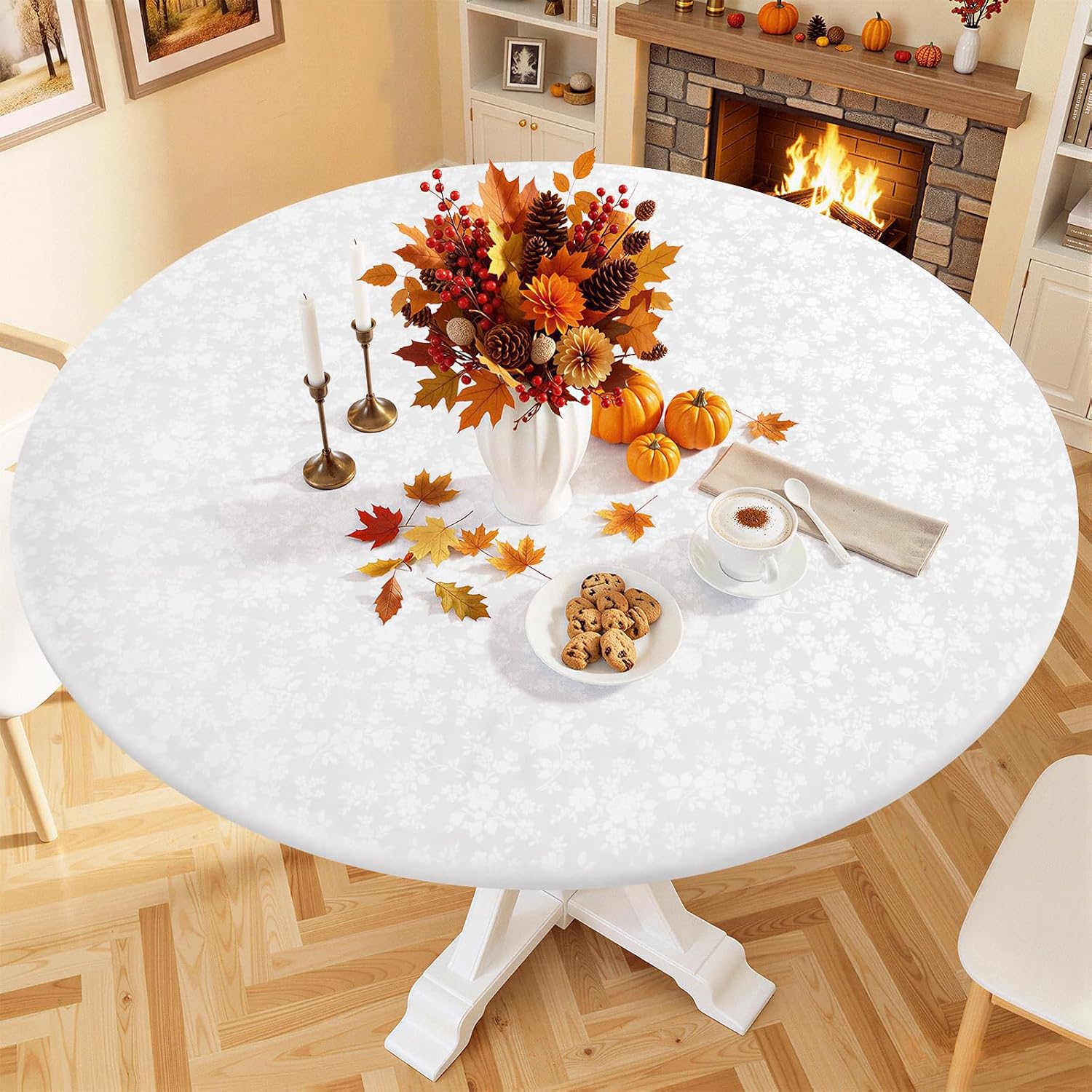 Detalle de Smiry Vinyl Fitted Tablecloth, 25"-30" Round