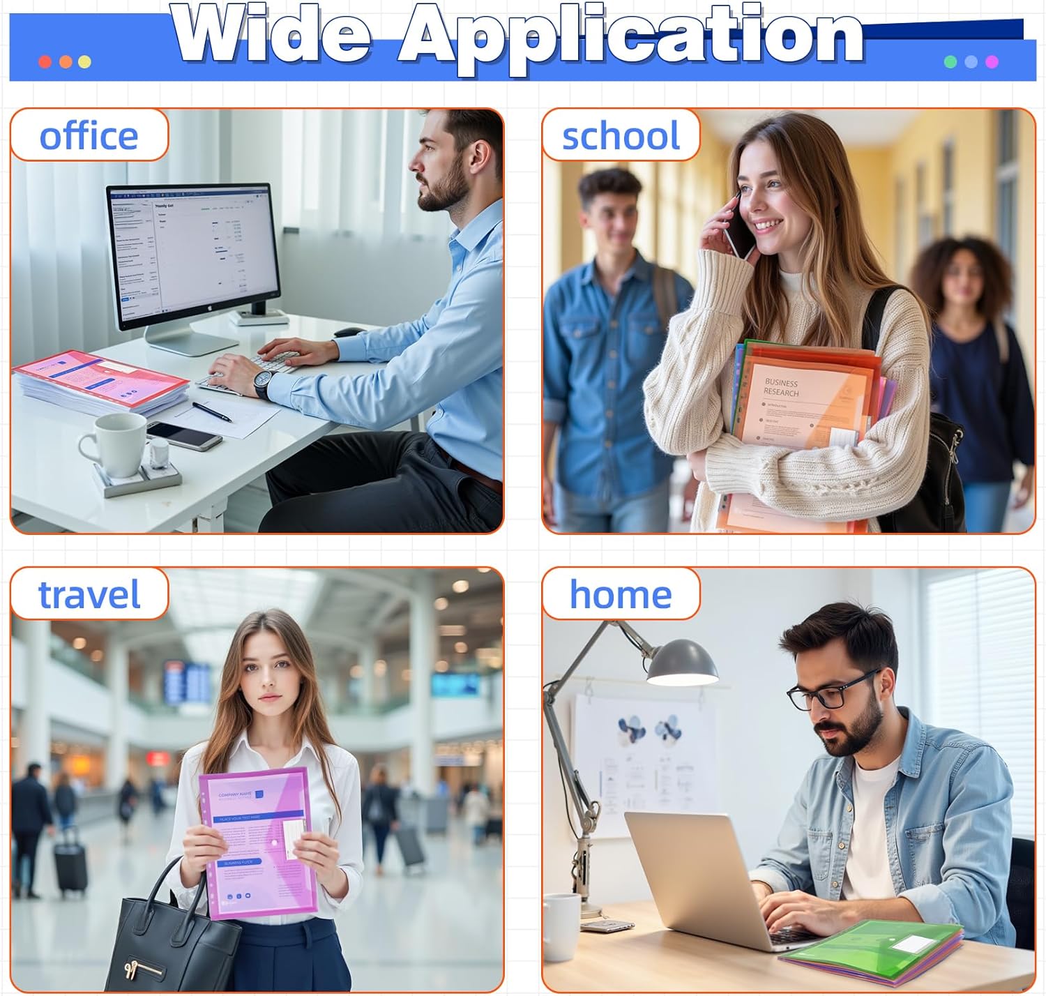 Thumbnail 6 de Agoer Lot de 40 Pochettes A4 📁