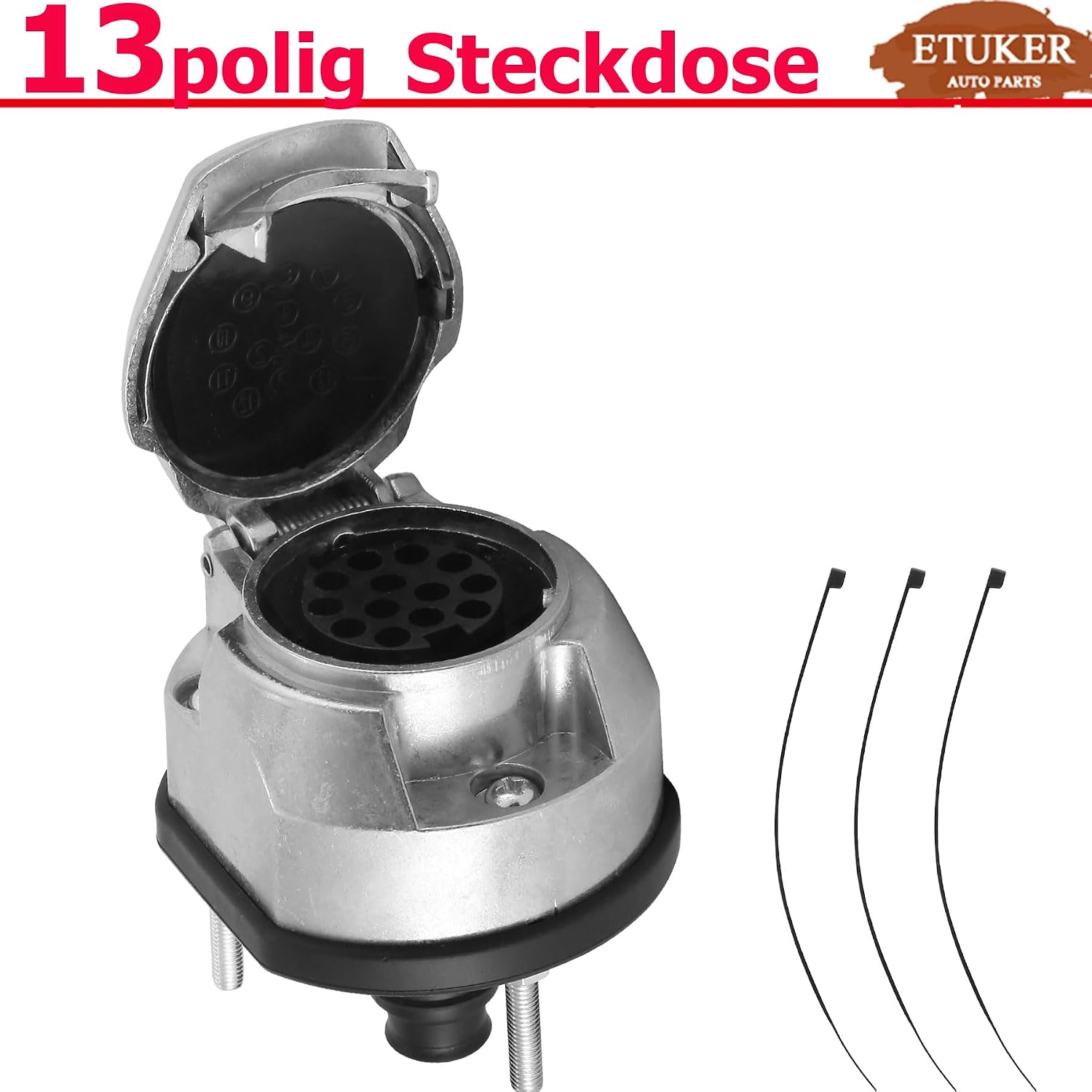 Detalle 2 de ETUKER 13 Pin Trailer Socket 12V
