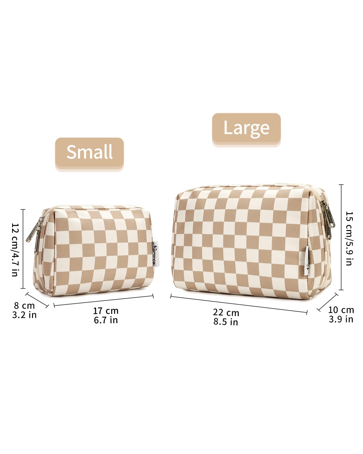 Detalle de Narwey Makeup Bag 8.5 x 5.9 x 3.9 in