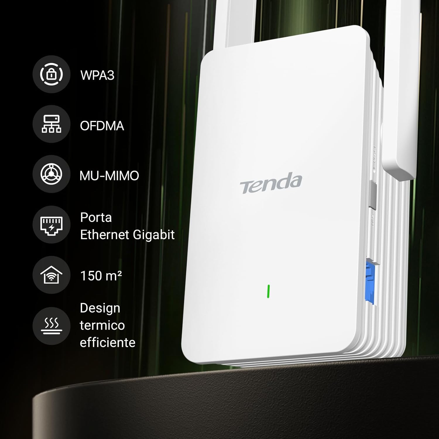 Thumbnail 6 de Tenda Ripetitore WiFi 6 A23 (AX1500): espansione dual-band con porta Gigabit e installazione facile