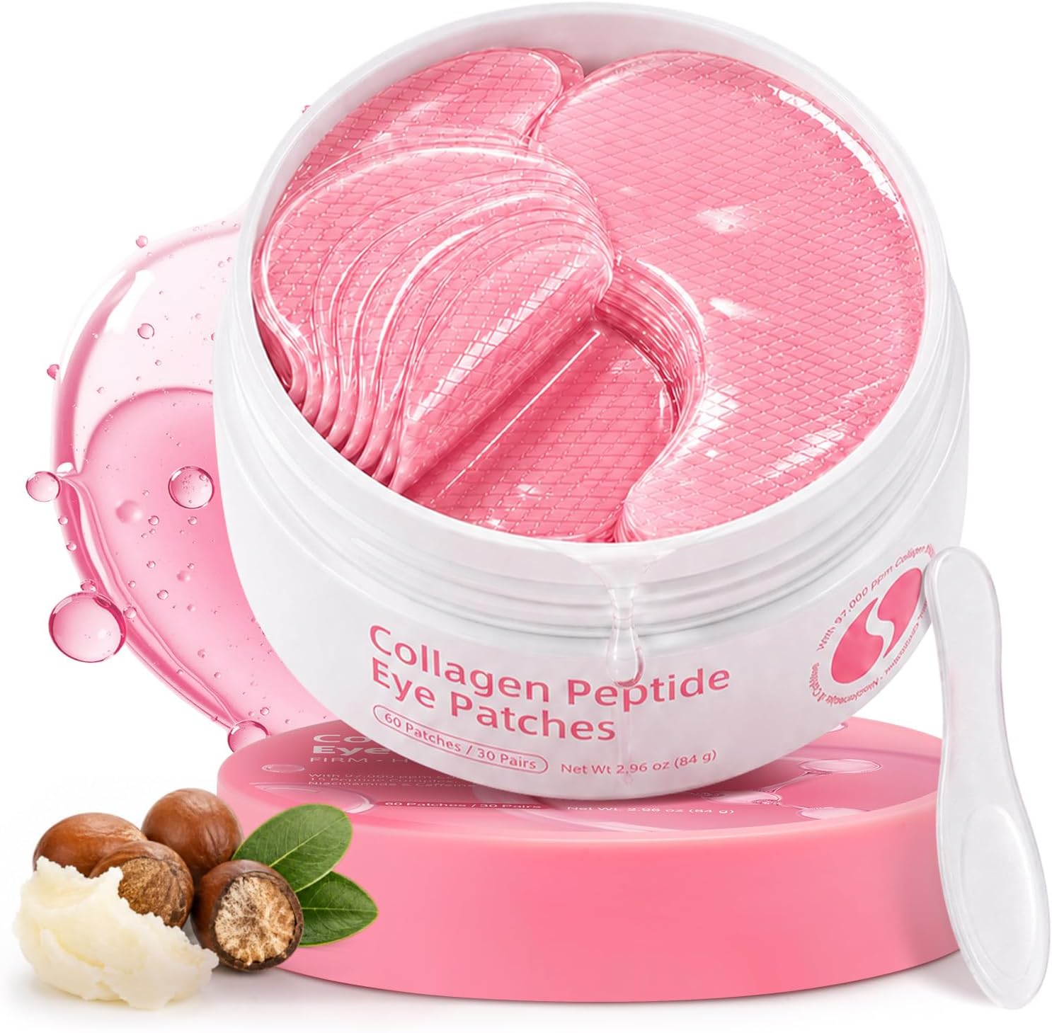 Detalle de lofuanna Collagen Peptide Eye Patches, 60 stuks met cafeïne en hyaluronzuur